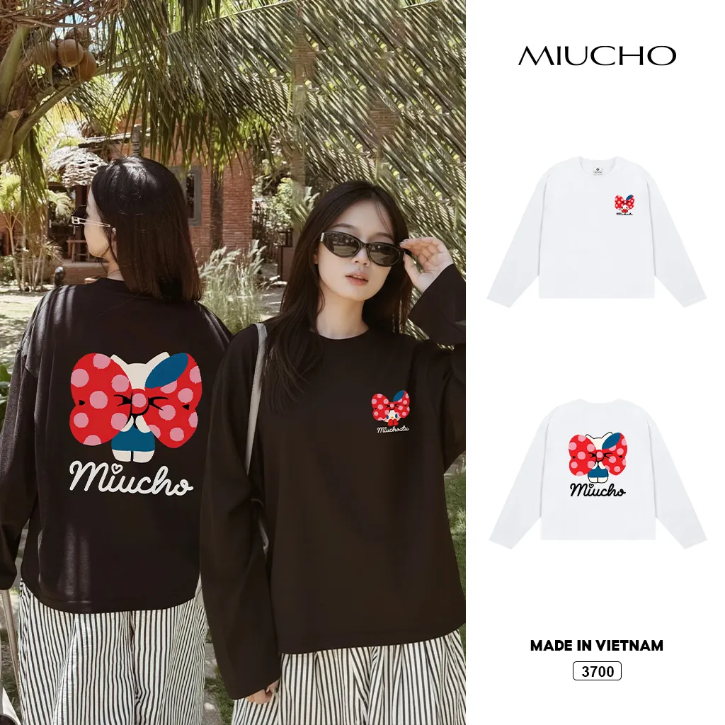 Áo thun nữ tay dài form boxy kittty dễ thương Miuch 3700