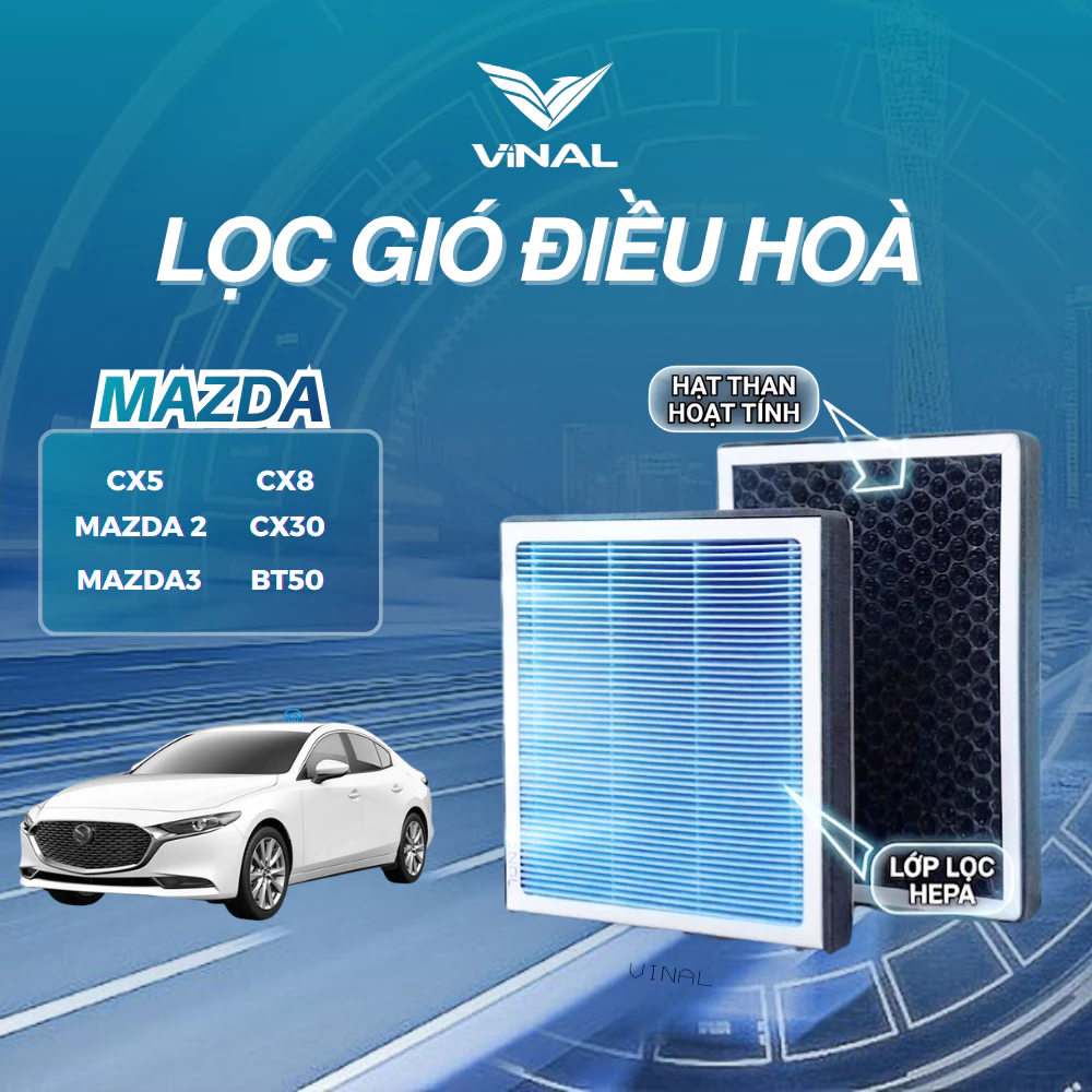 Lọc Gió Điều Hòa Ô Tô Mazda CX5 CX8 CX3 CX30 BT50 Lọc Bụi Mịn PM2.5 VINAL