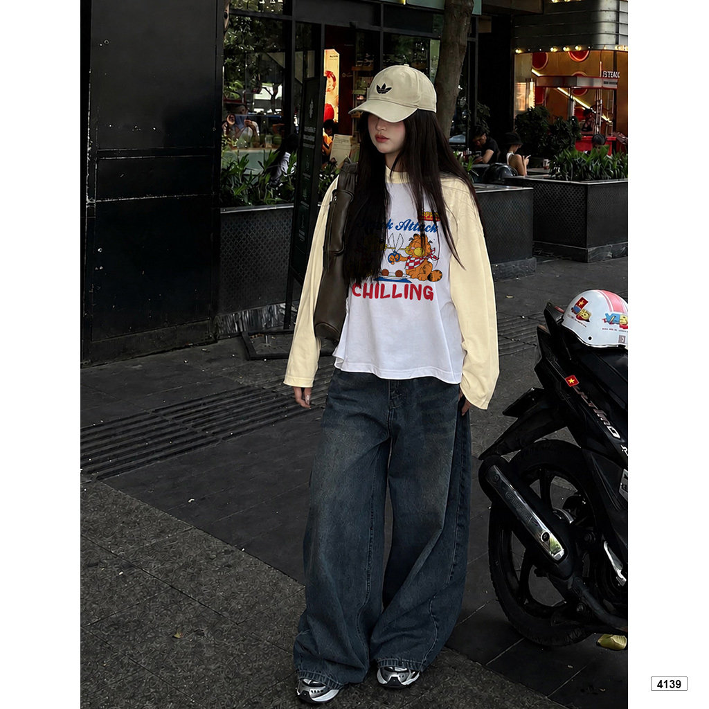 Áo thun boxy raglan tay dài Chilling Miucho 4139_thumbnail_2