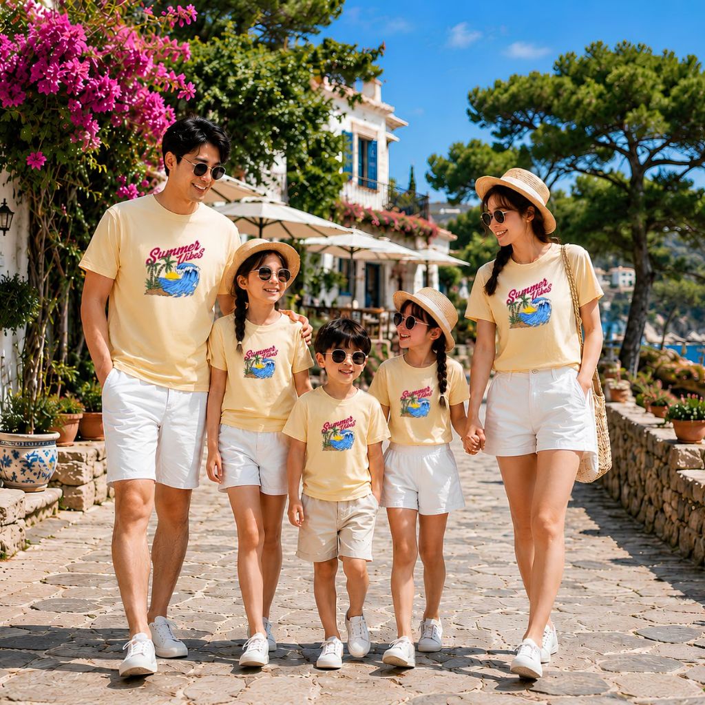 [Form Rộng] Áo phông đồng phục hội, nhóm du lịch hình cây dừa Summer Vibes - LOZA GD001_thumbnail_3