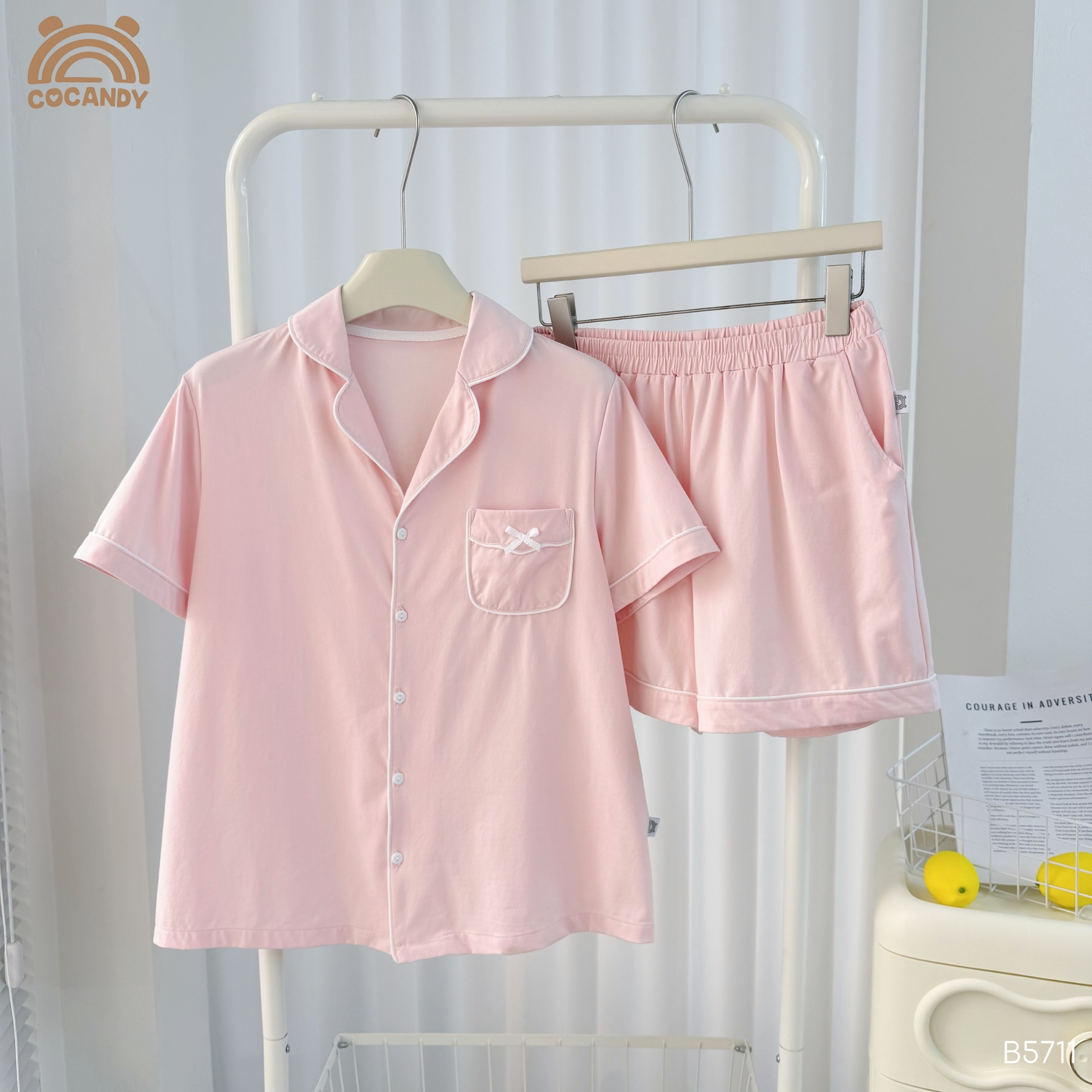 Bộ cộc pijama HỒNG túi nơ NỮ_thumbnail_2