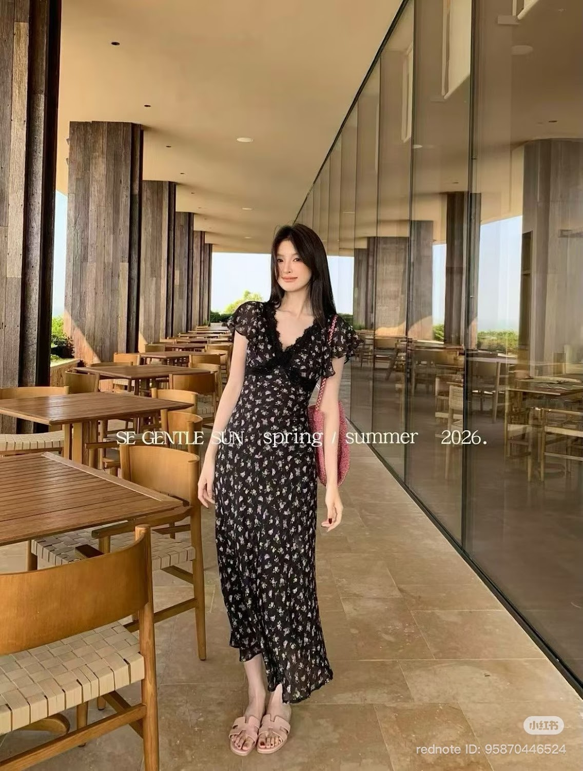 Lucas - Váy hoa tay hến bom phối viền ren chân xòe dáng maxi_thumbnail_9