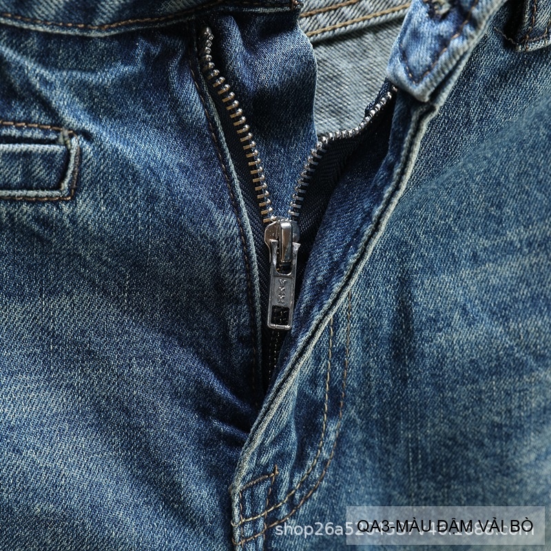 QA3 - Quần short jeans nam ống đứng phong cách Hàn Quốc, màu đậm vải bò, thiết kế túi chèn chéo thời thượng_thumbnail_10