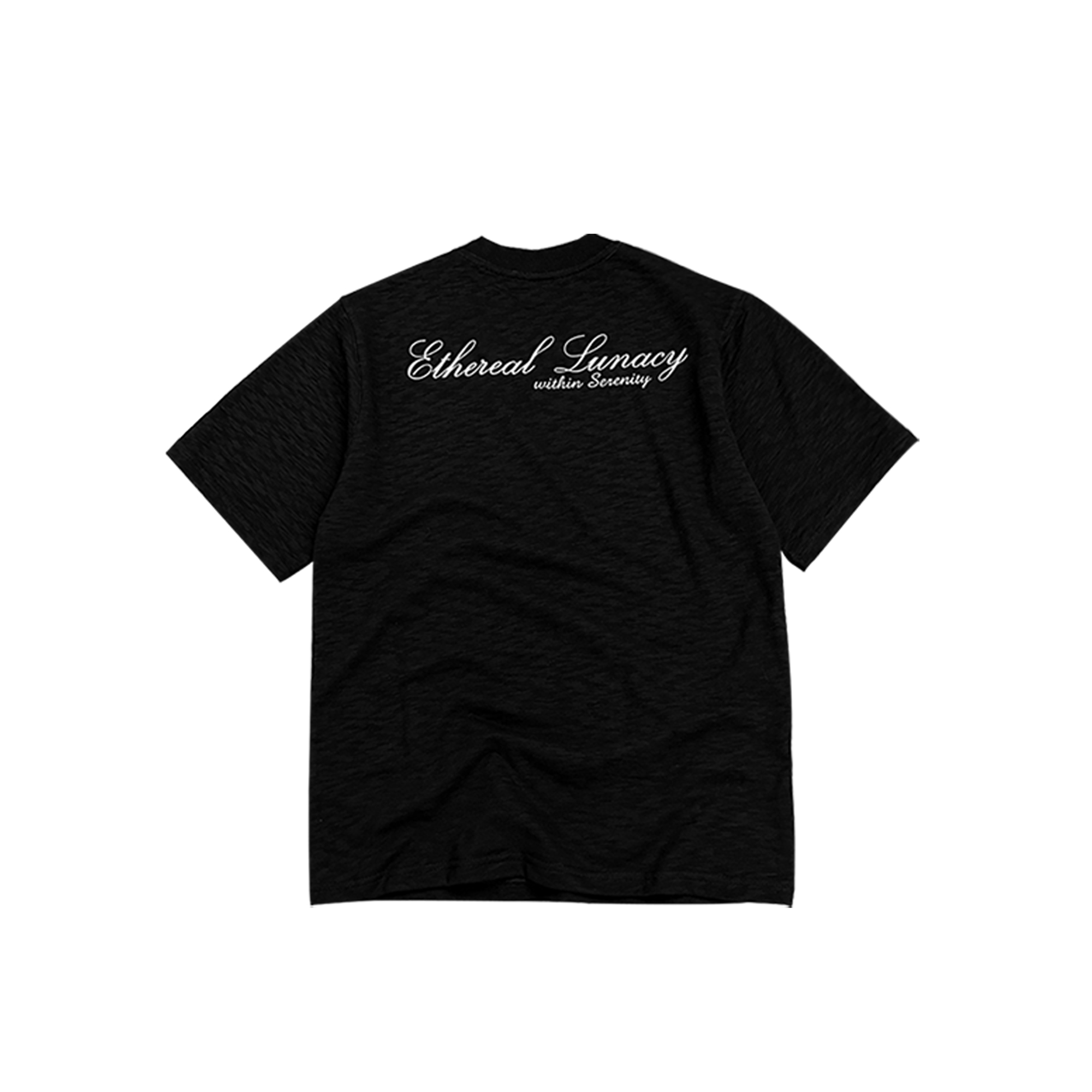 "LUNACY" ETHEREAL T-SHIRT, SLUB COTTON / BLACK