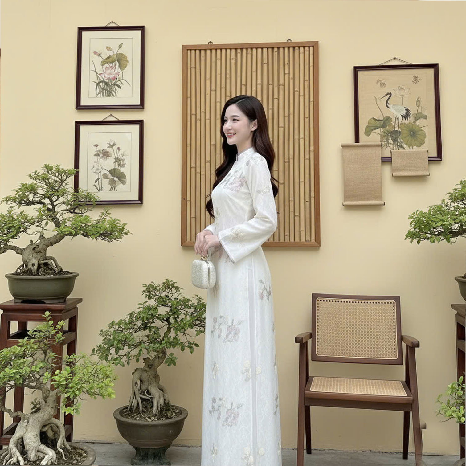 Áo Dài Cách Tân Nữ Đáng Suông Voan Thêu Mặc Tết N26-CT_thumbnail_3