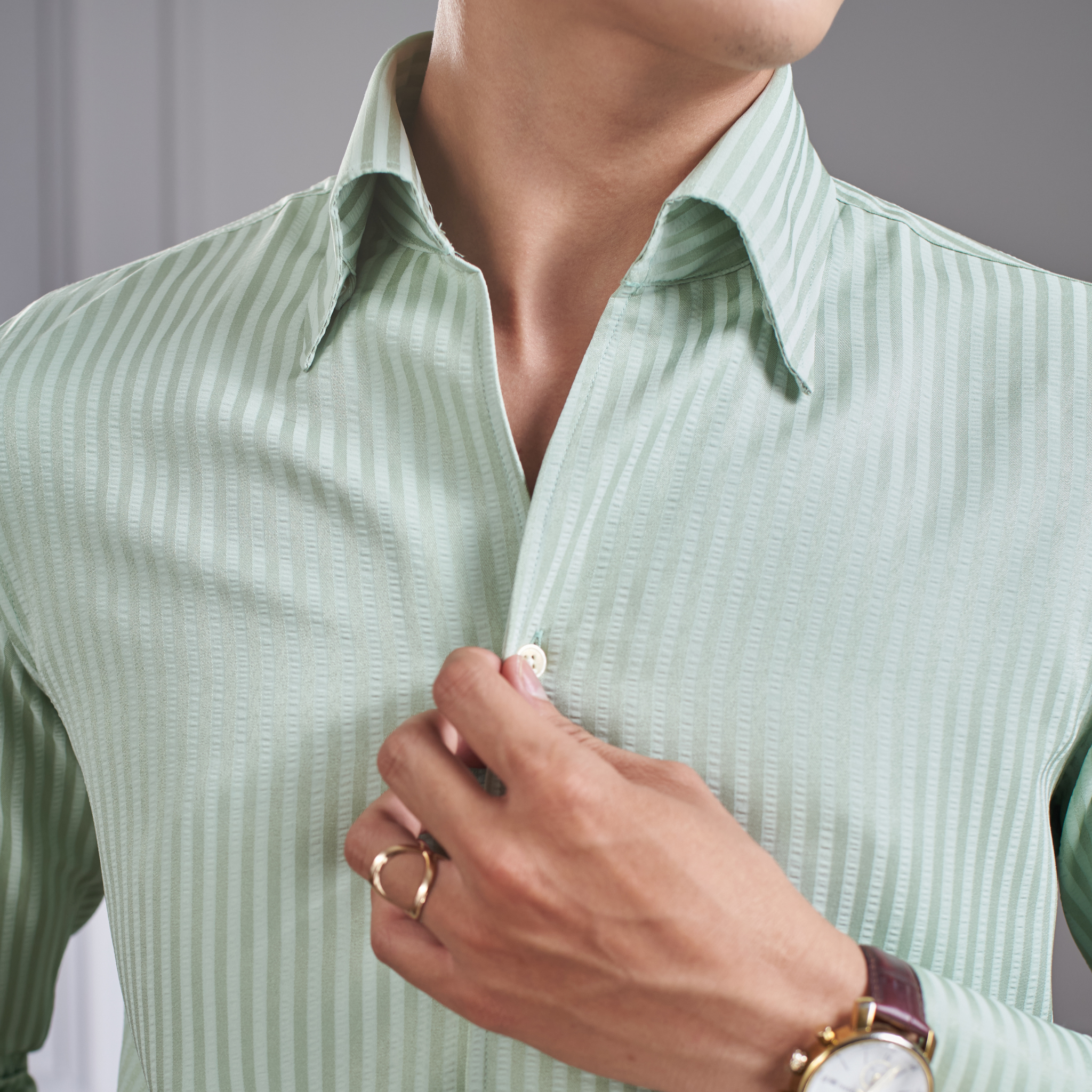 Áo Sơ Mi Seersucker Cổ Button Down_thumbnail_5