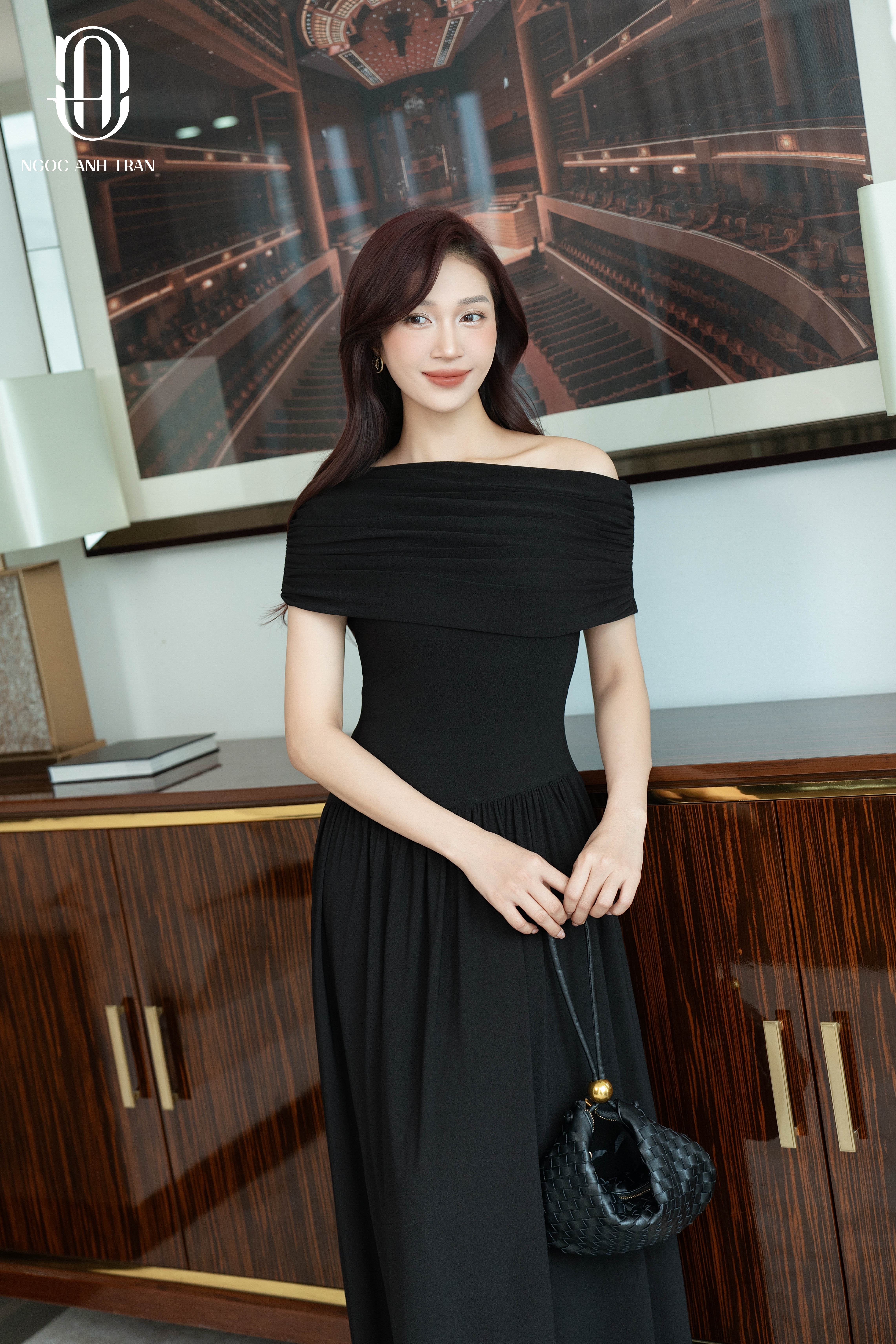 D171 - Váy thun đen YEP lệch vai_thumbnail_2