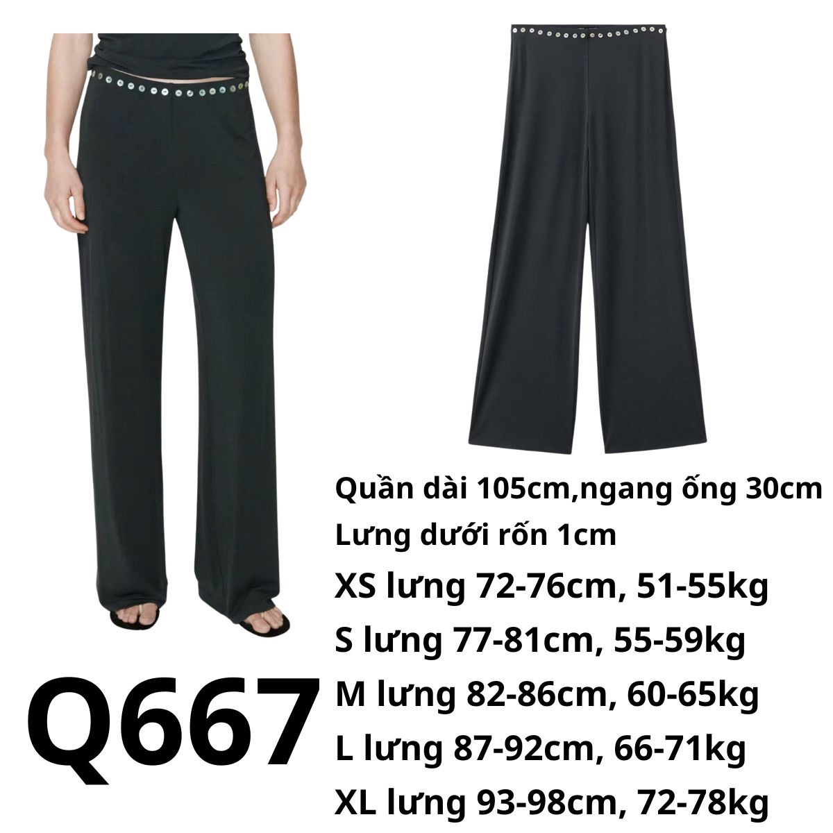 Q667 - Quần thun đen