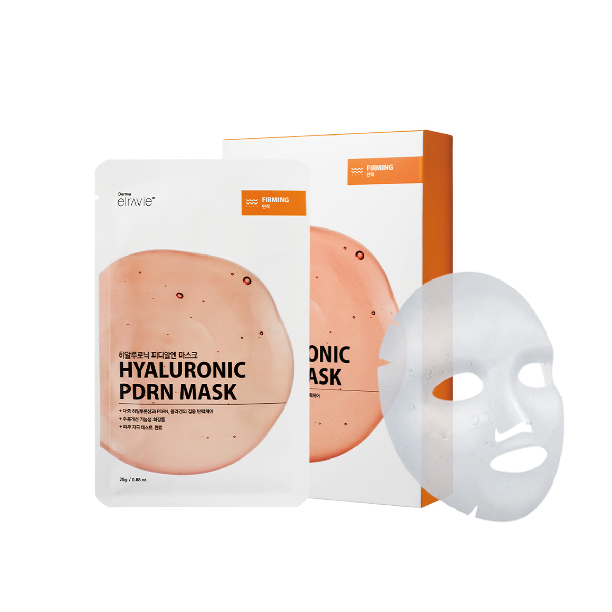 Hộp 10 Chiếc Mặt Nạ Dưỡng Ẩm, Săn Chắc & Đàn Hồi Elravie Hyaluronic PDRN Mask 01 Miếng 25g