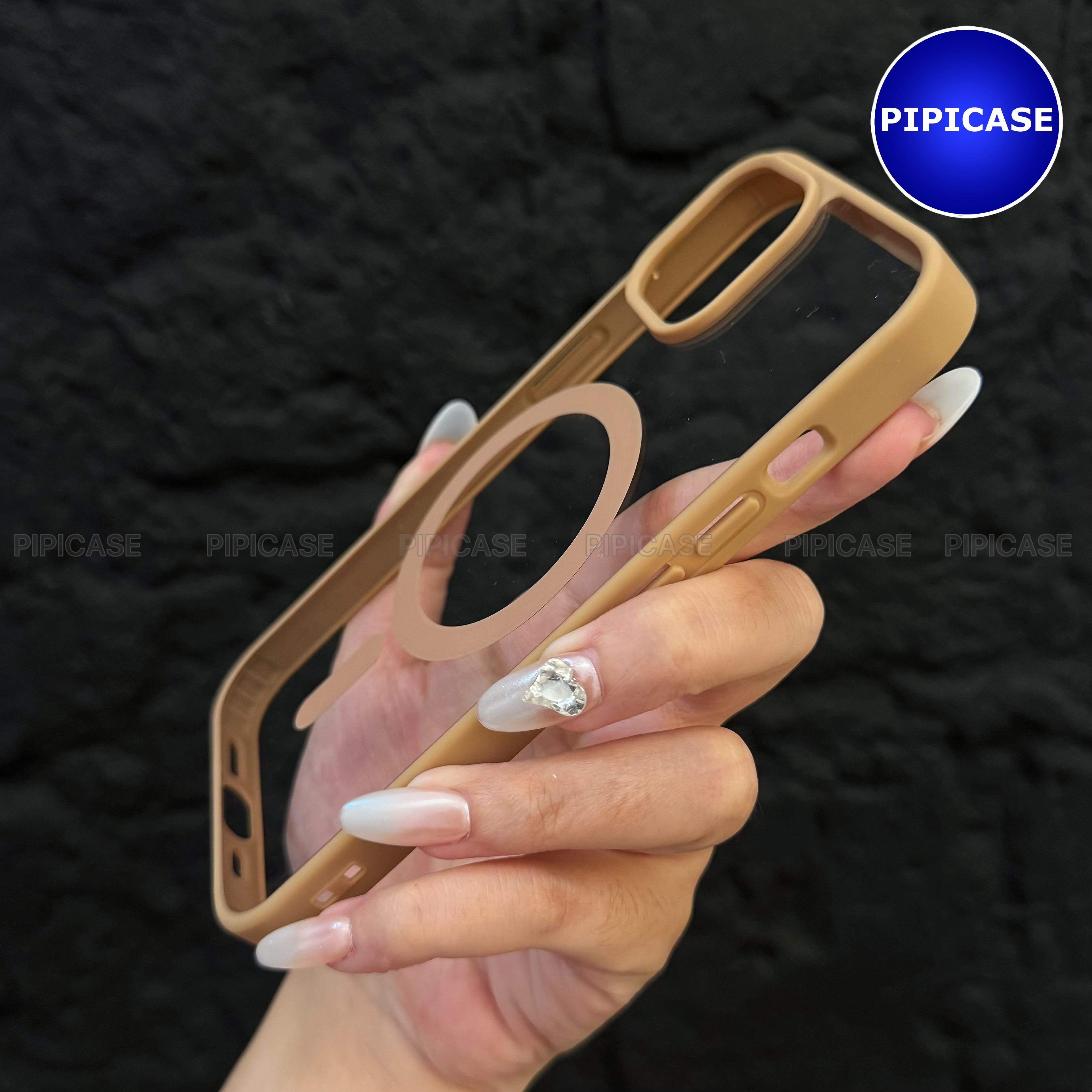 Ốp Lưng iPhone 15 Plus - Chic - Nâu Nhạt_thumbnail_5