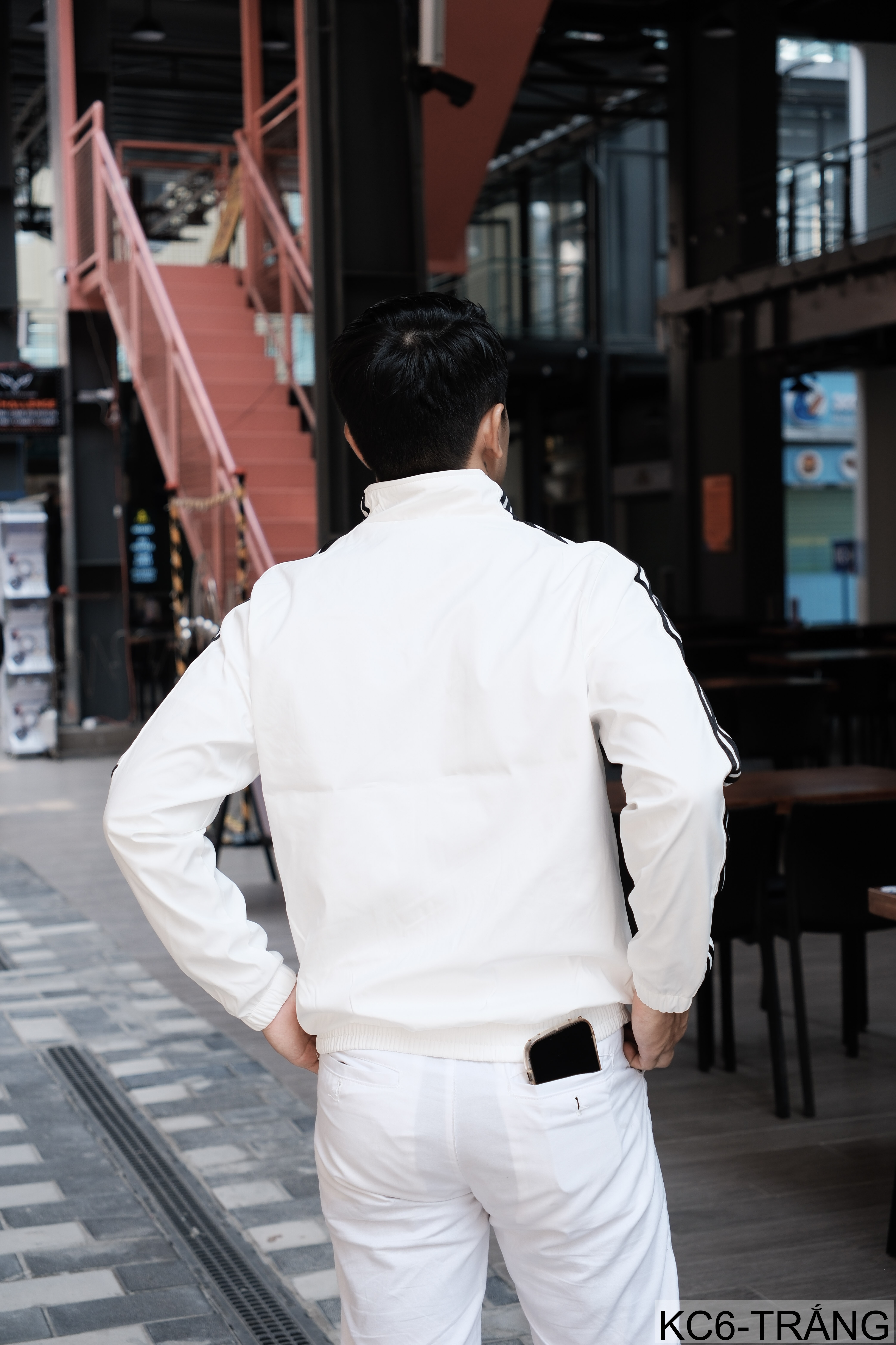 KC6 - Áo khoác nam thể thao cổ đứng tay dài chống mài mòn, thoáng khí, 3 màu trắng xanh lá đen_thumbnail_2