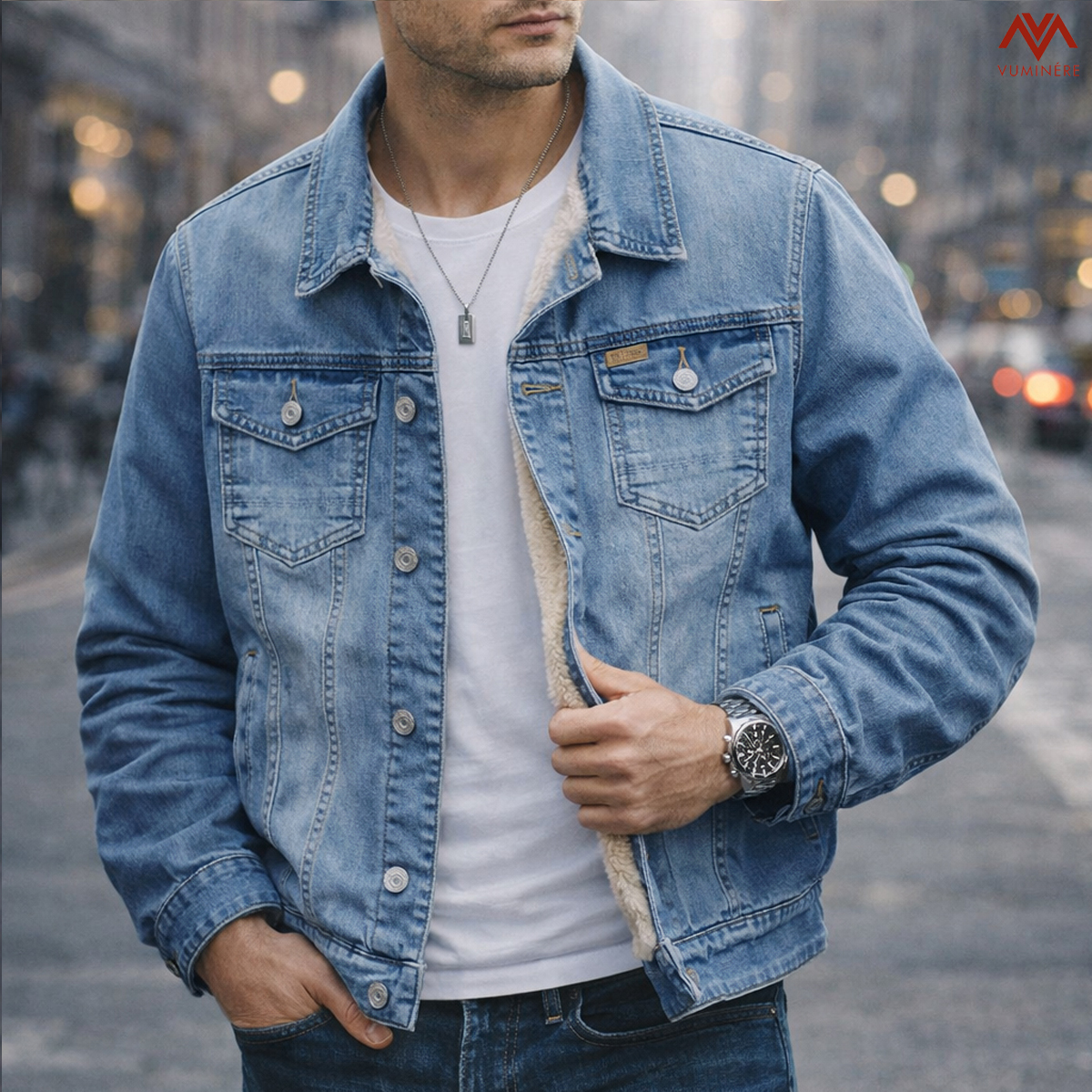 Áo khoác lót lông Jacket Jeans nam ( LB6 )