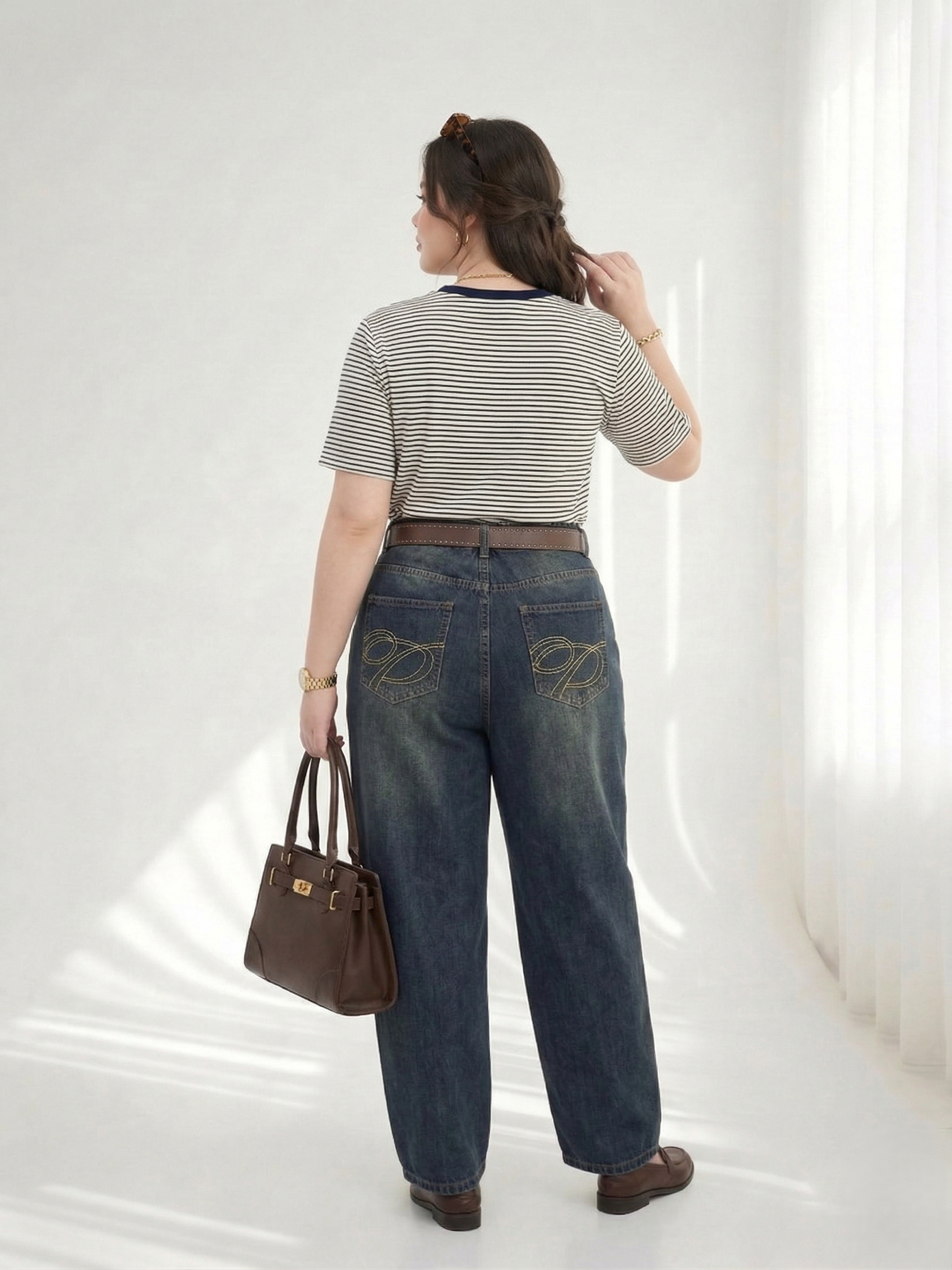 BIGSIZE NỮ - Quần jean dáng boy thụng T-QJ622