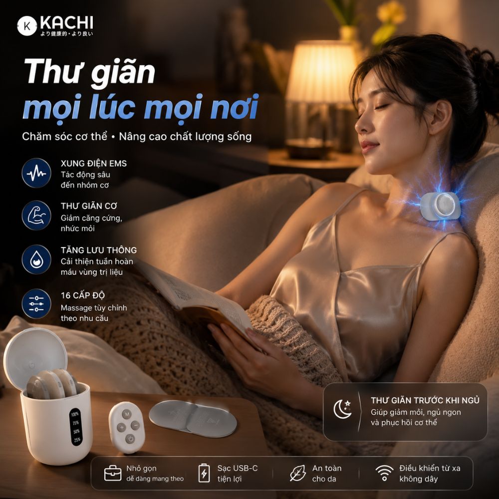 Máy Châm Cứu Xung Điện Không Dây Kachi MK398 giảm đau mỏi cổ vai gáy_thumbnail_7