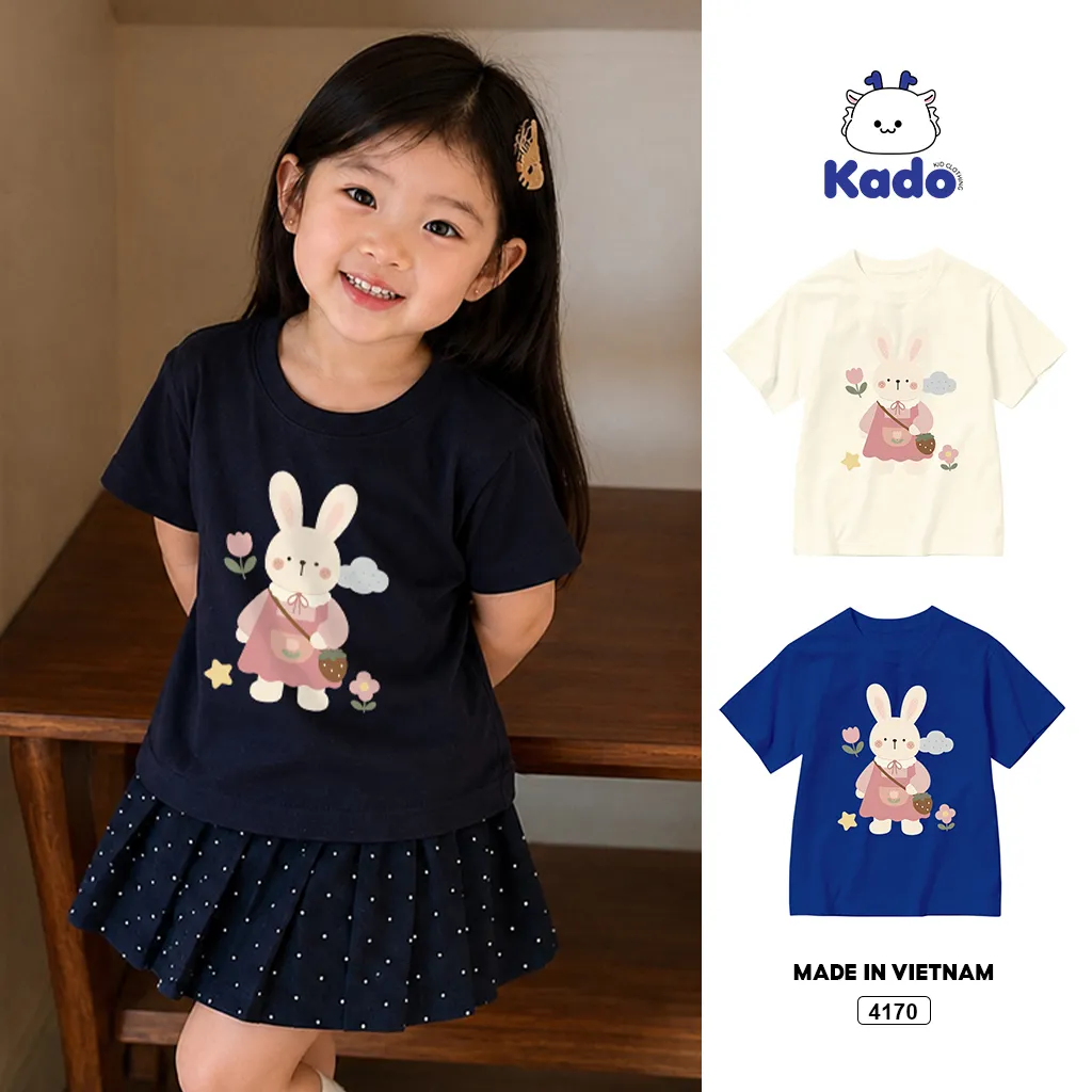 Áo thun bé gái Bunny chất thoáng mát Kado 4170