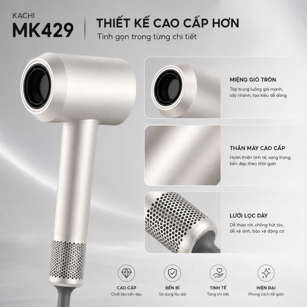 Máy Sấy Tóc Tốc Độ Cao Kachi MK429 ION (110.000 vòng/phút) - Sấy Nhanh, Chăm Sóc Tóc Ion Âm, Kiểm Soát Nhiệt NTC_thumbnail_9