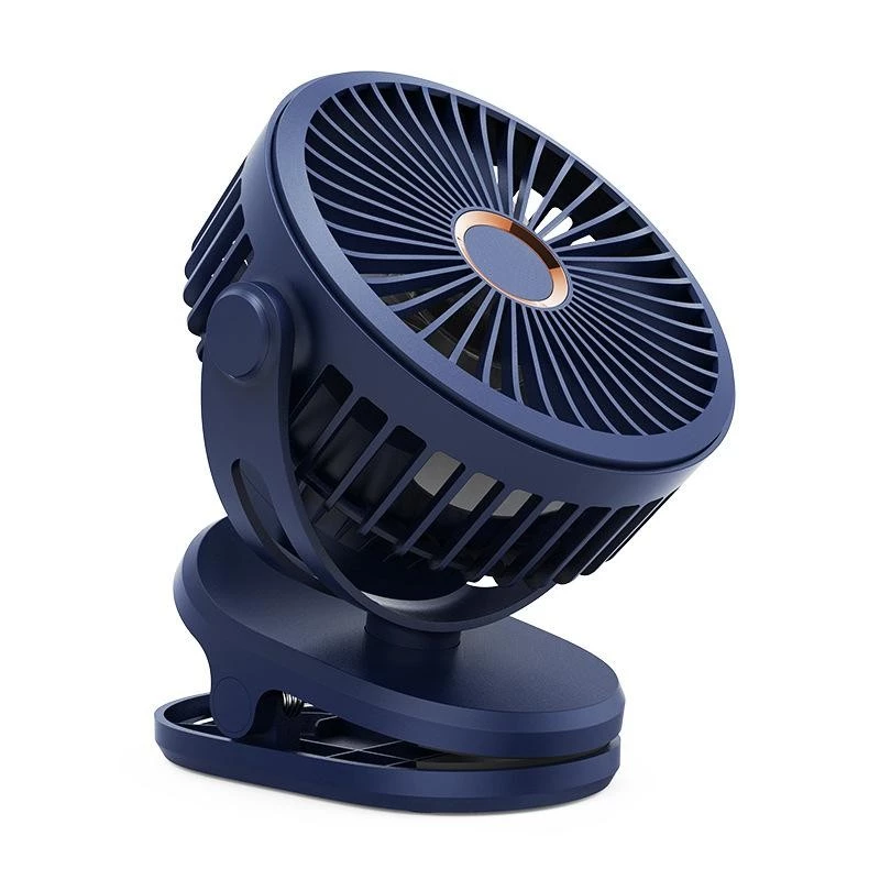 (HÀNG TỐT) Quạt Tích Điện Kẹp Bàn Mini DOMORA 5 Mức Độ Có Đèn Led Pin 5000 MHA Cao Cấp_thumbnail_2