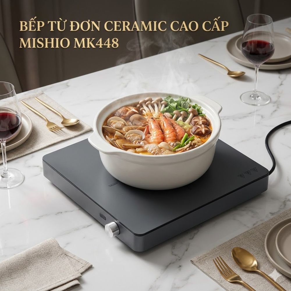 Bếp Từ Đơn Mishio MK448 Công Suất 2000W - Mặt Kính Kanger Hạng A_thumbnail_2