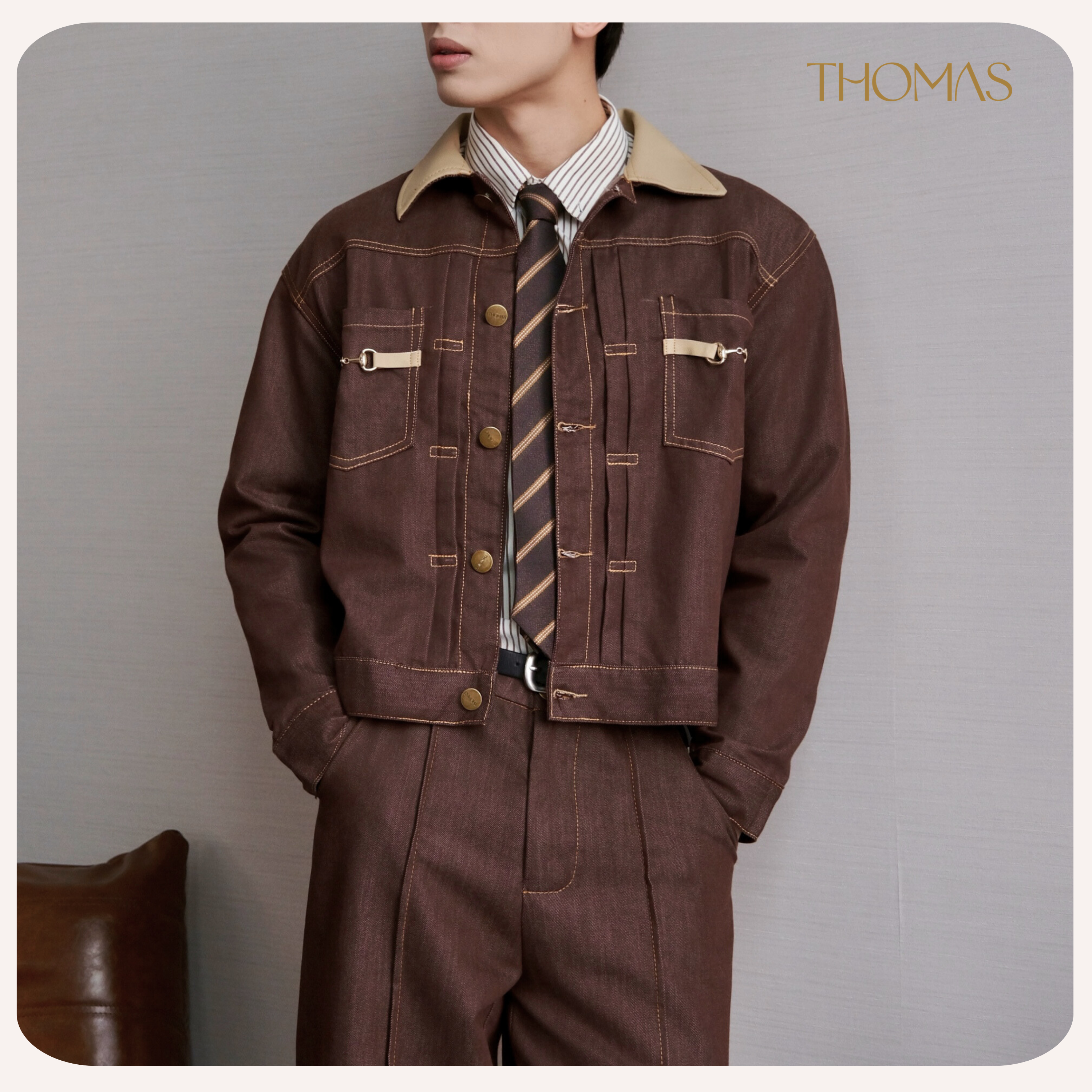 Áo Jacket Faded Ink Vải Denim Form Regular