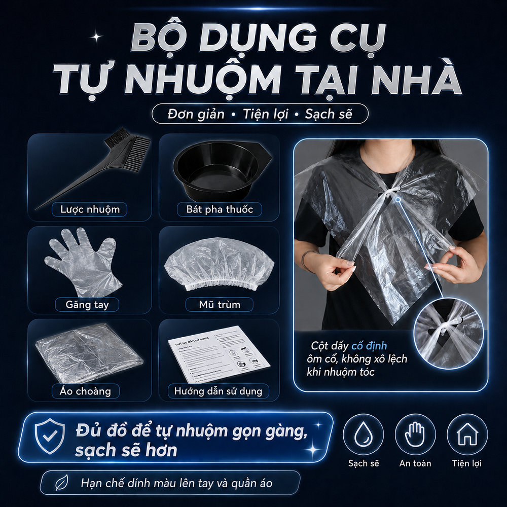 Màu Nhuộm Tóc Màu Than Chì Không Cần Tẩy Lên Từ Nền Đen Tự Nhiên, Tự Nhuộm Tại Nhà (Kèm Oxy Trợ Nhuộm)_thumbnail_7