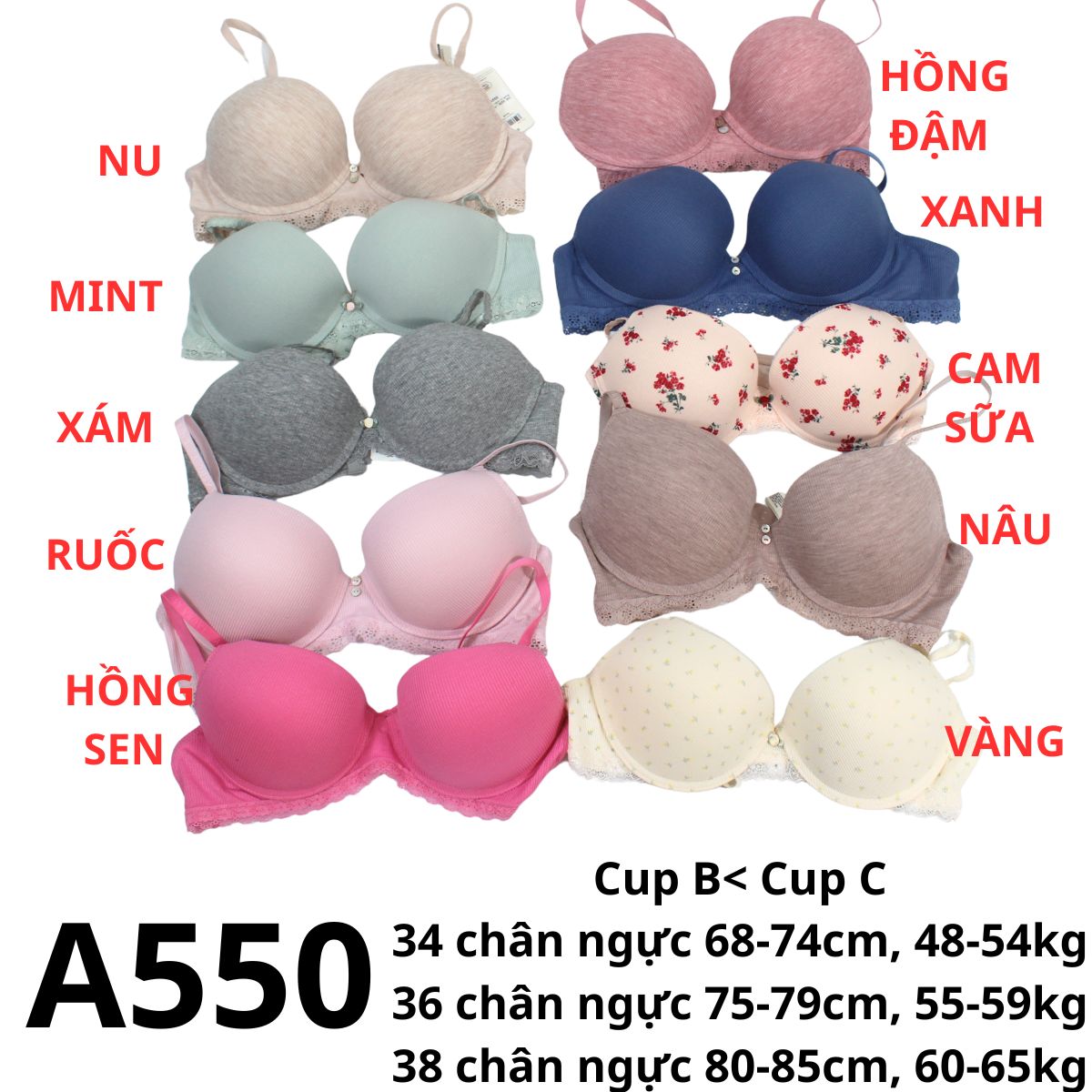 A550- Áo ngực có gọng