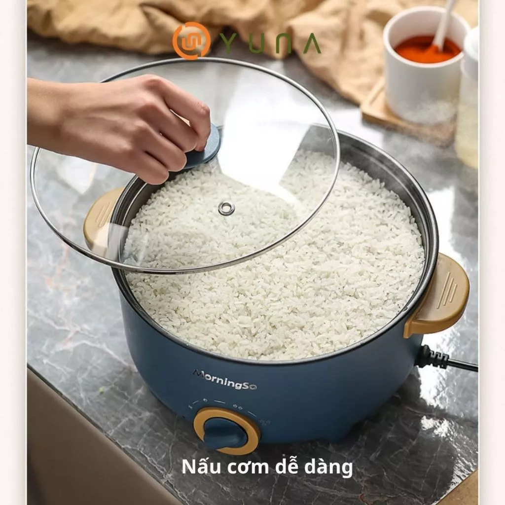 [LOẠI 1] Nồi Lẩu Điện Đa Năng Bếp Điện Thông Minh Công Suất Lớn 1000W Vỏ Nhựa Chống Nóng, Bỏng Lòng Tráng Men Chống Dính_thumbnail_3