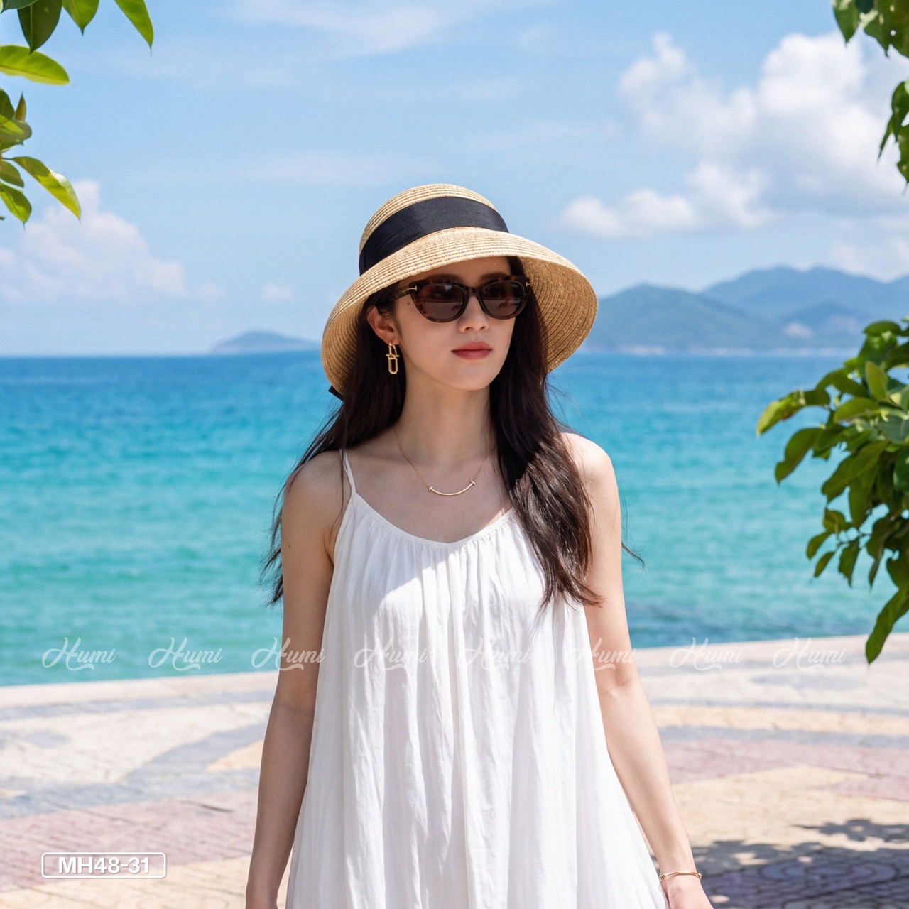 MŨ RƠM VÀNH CONG KIỂU PHÁP (MH48-32 ĐAI ĐEN)_thumbnail_1