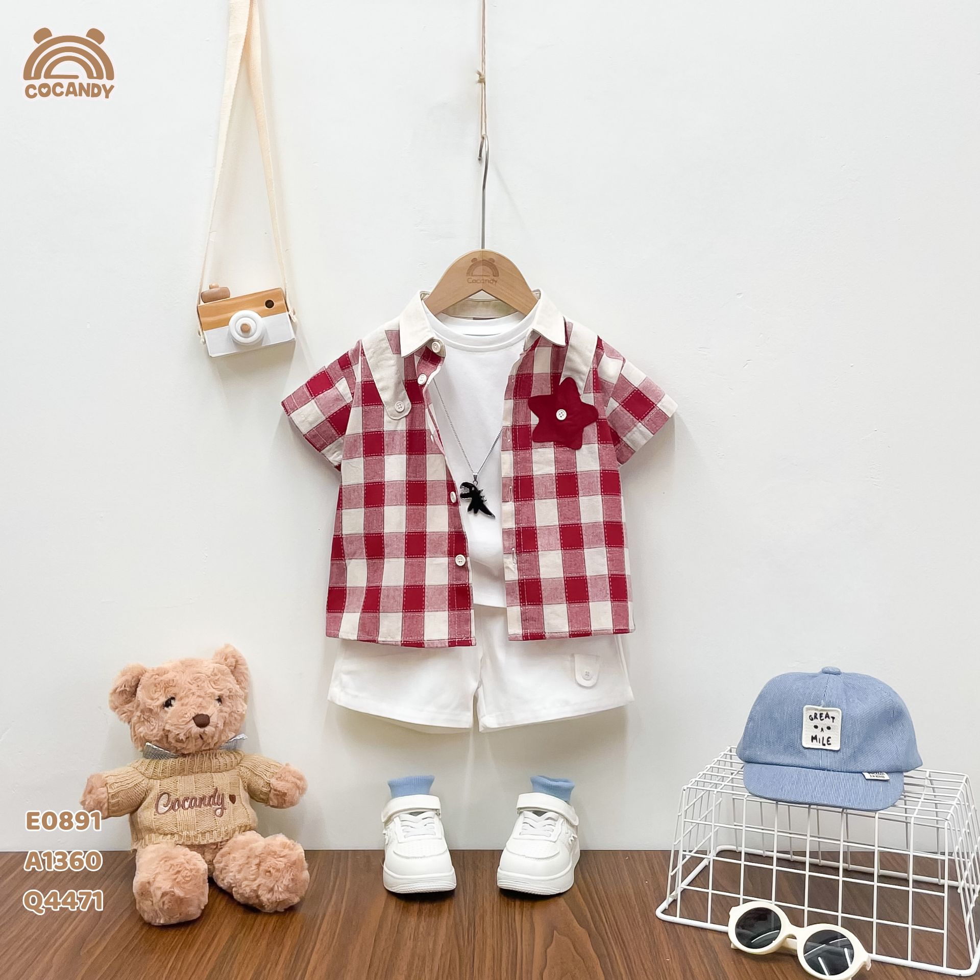Áo cộc caro ĐỎ phối ngôi sao_thumbnail_1