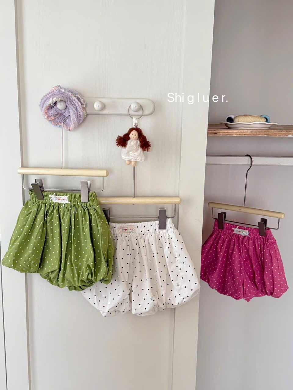 SG04 - Quần short bí hồng chấm bi hãng SG