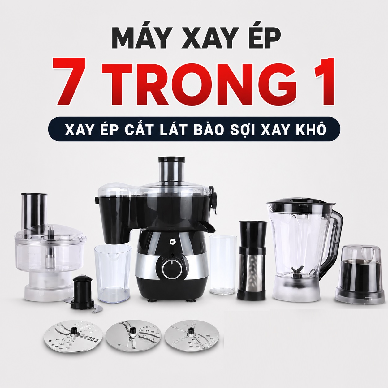 Máy Xay Ép Đa Năng 7 trong 1 Mishio MK323