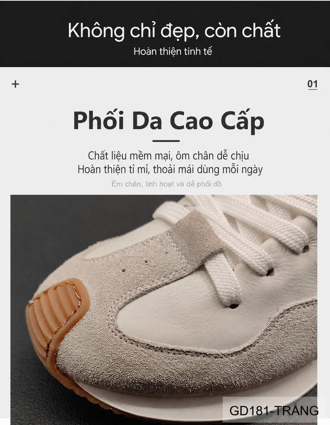 GD181 - Giày Nam Thể Thao Da Thật Đế Mềm Phối Màu Trắng Đen_thumbnail_8