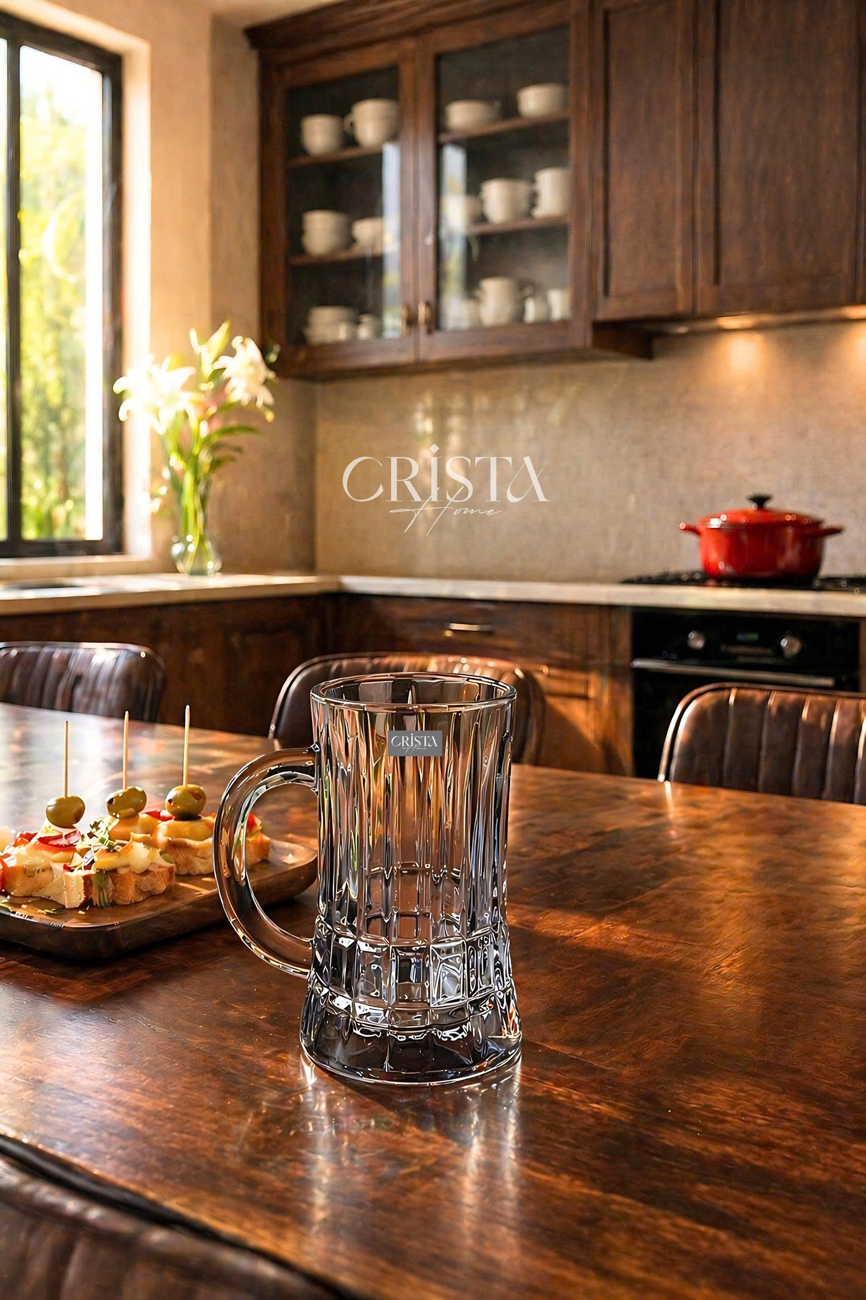 Bộ 6 cốc bia thủy tinh vân sọc có quai 550ml CRISTA HOME_thumbnail_4