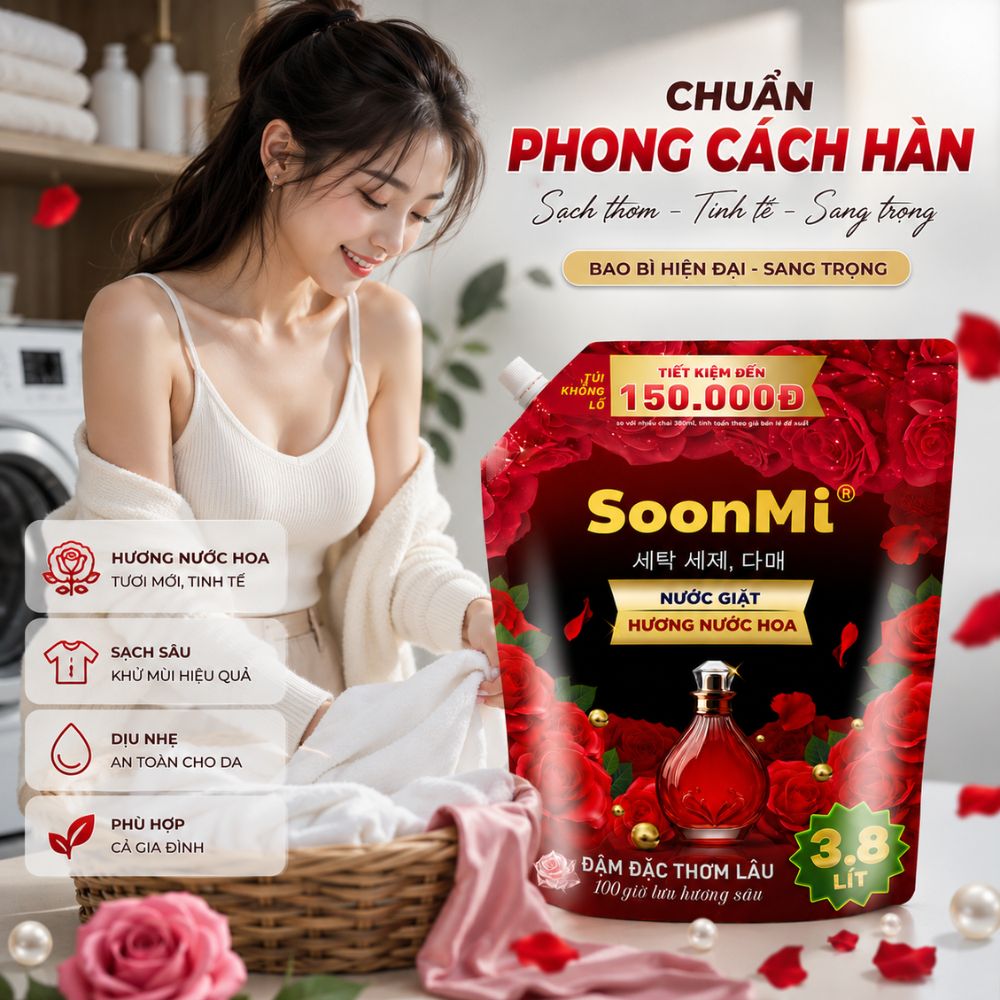 1 Thùng 3 Túi nước giặt hương nước hoa Soonmi 3.8L_thumbnail_12