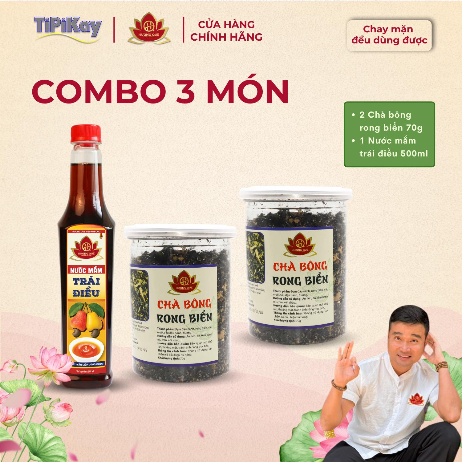 [Combo 3 món] 2 Chà Bông Rong Biển 70G + 1 Nước Mắm Trái Điều 500ml CBTP-2CB1NMTD