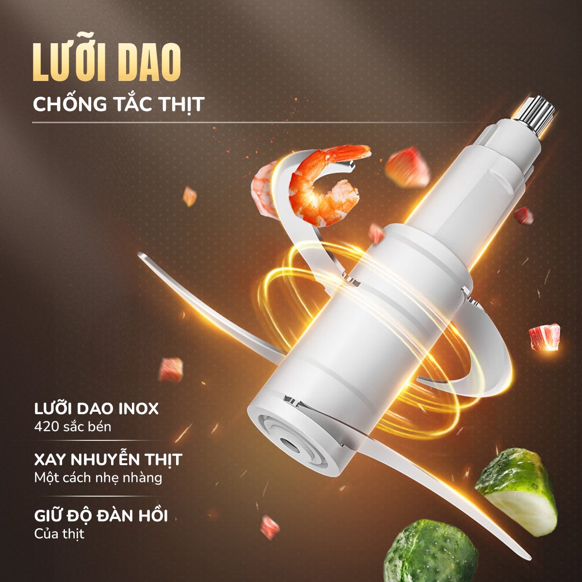 Máy xay thịt UNIE UM366 dung tích 2,5L, 2 cối xay thủy tinh, đánh ruốc, bóc tỏi tiện lợi_thumbnail_1