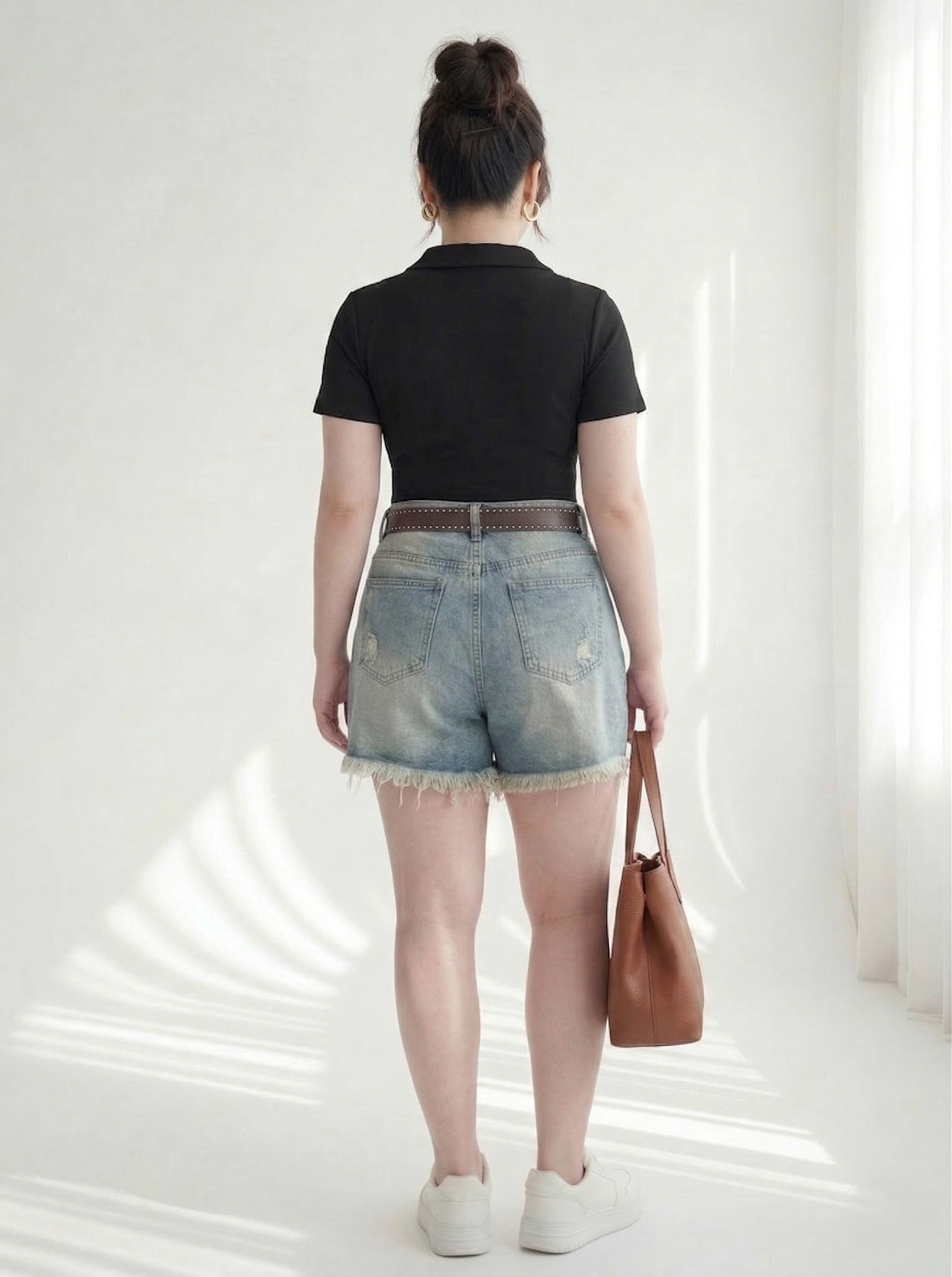 BIGSIZE NỮ - Quần short jean lửng rách lưng thun dành cho nàng béo 55-90kg T-QSJ64_thumbnail_5