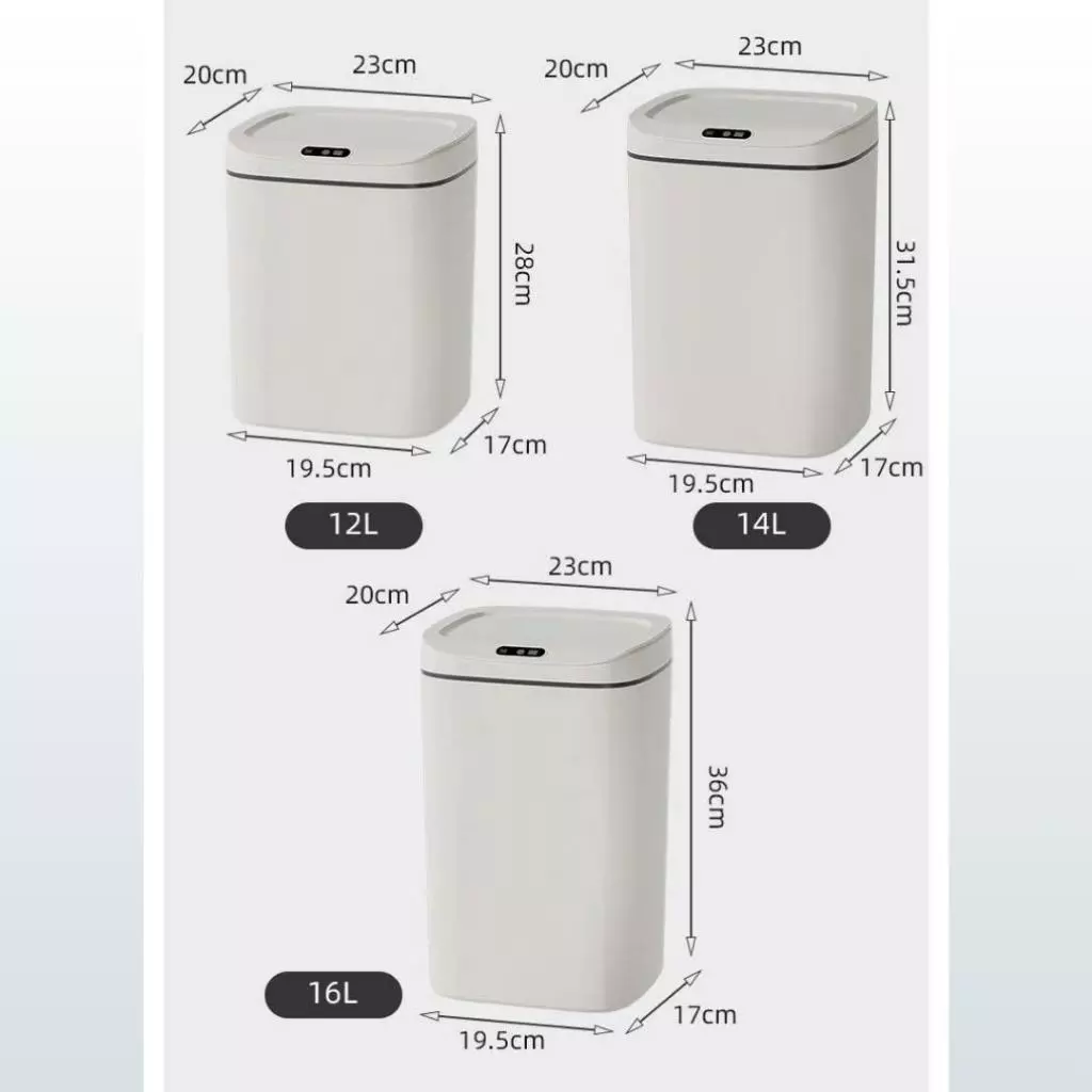 Thùng rác cảm biến thông minh 12/14/16L – nắp tự động, chống mùi, chống nước_thumbnail_1
