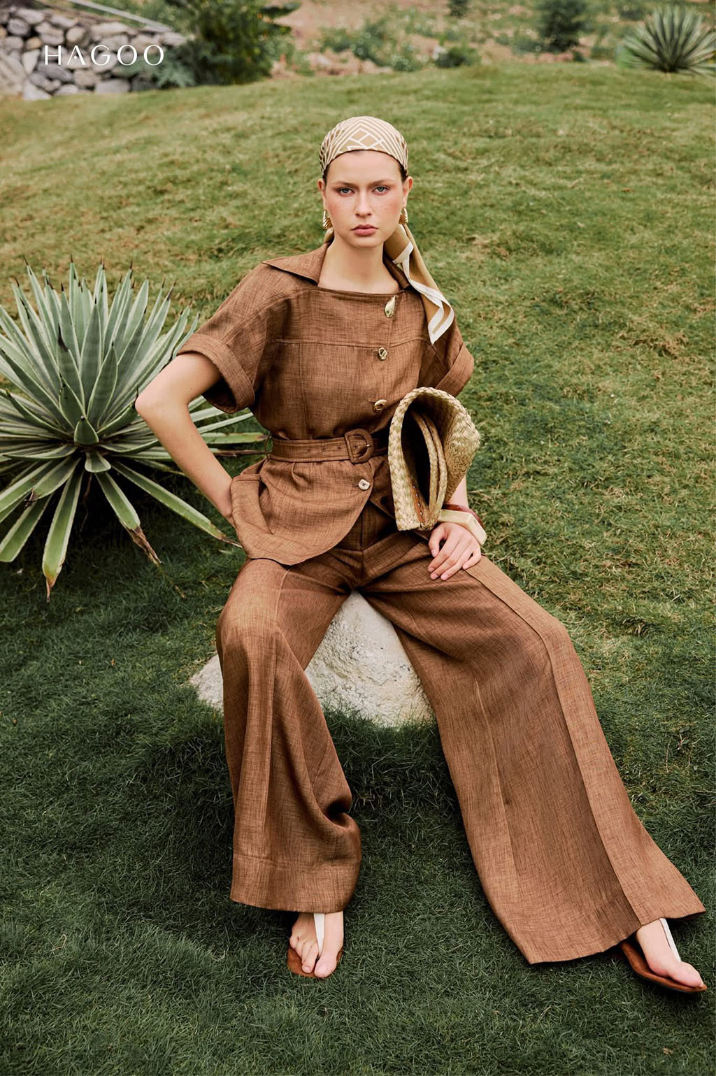 Quần suông linen Ý mix dây trang trí HAGOO_thumbnail_4