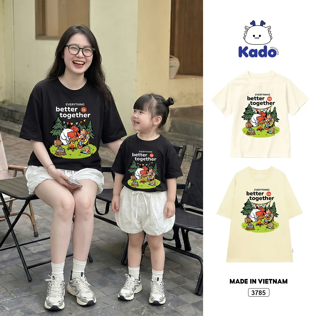 Áo thun gia đình mẹ và bé Better Together in hình cute Kado 3785