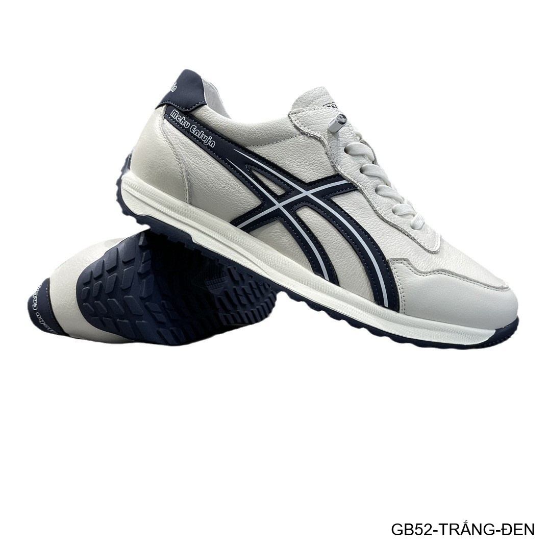 GB52 - Giày nam da thật phong cách Hàn Quốc, phối màu trắng xanh lục và trắng đen, đế bằng êm chân_thumbnail_3