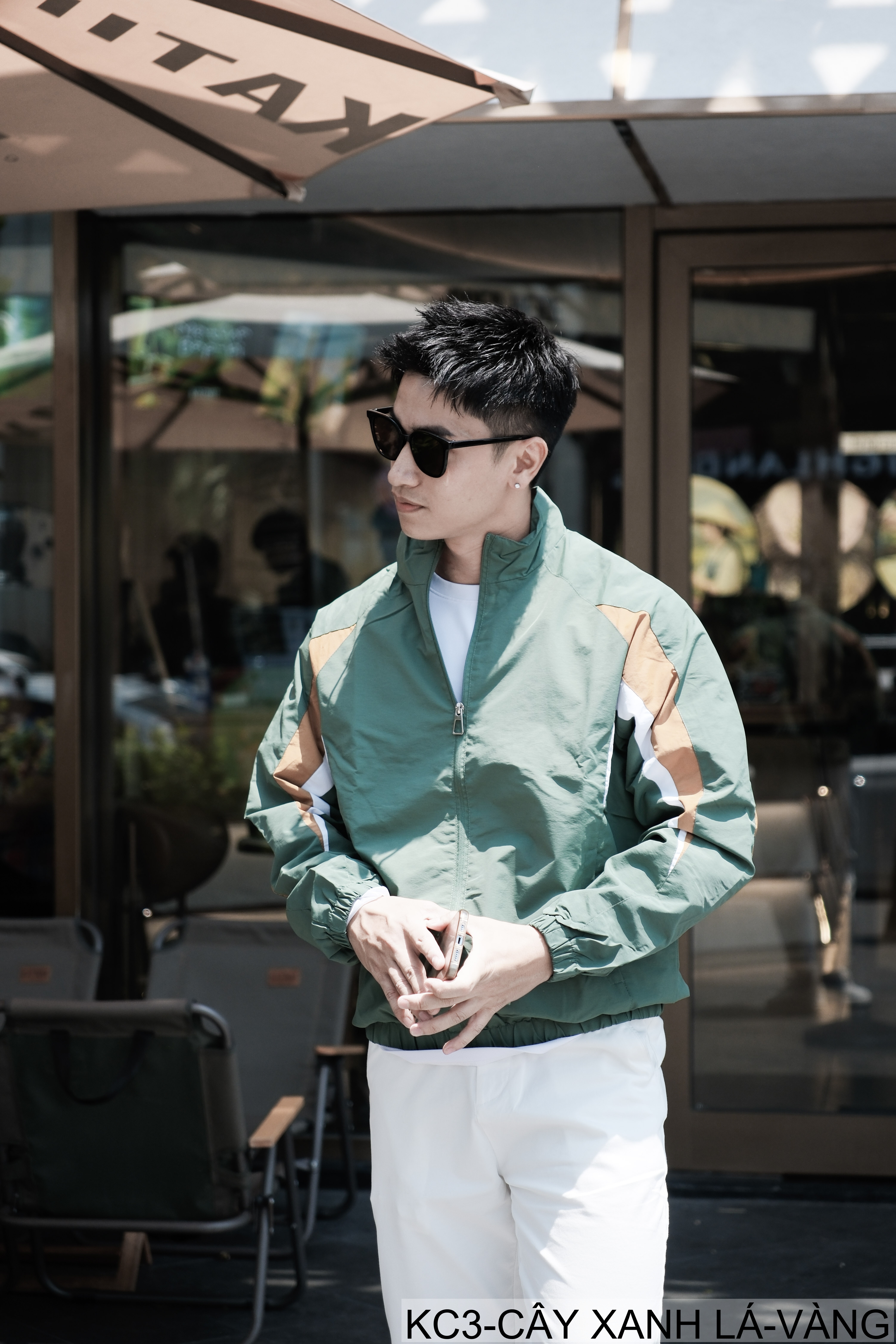 KC3 - Áo khoác nam cổ đứng phối màu năng động, chất polyester thoáng mát, form regular phù hợp xuân thu_thumbnail_12