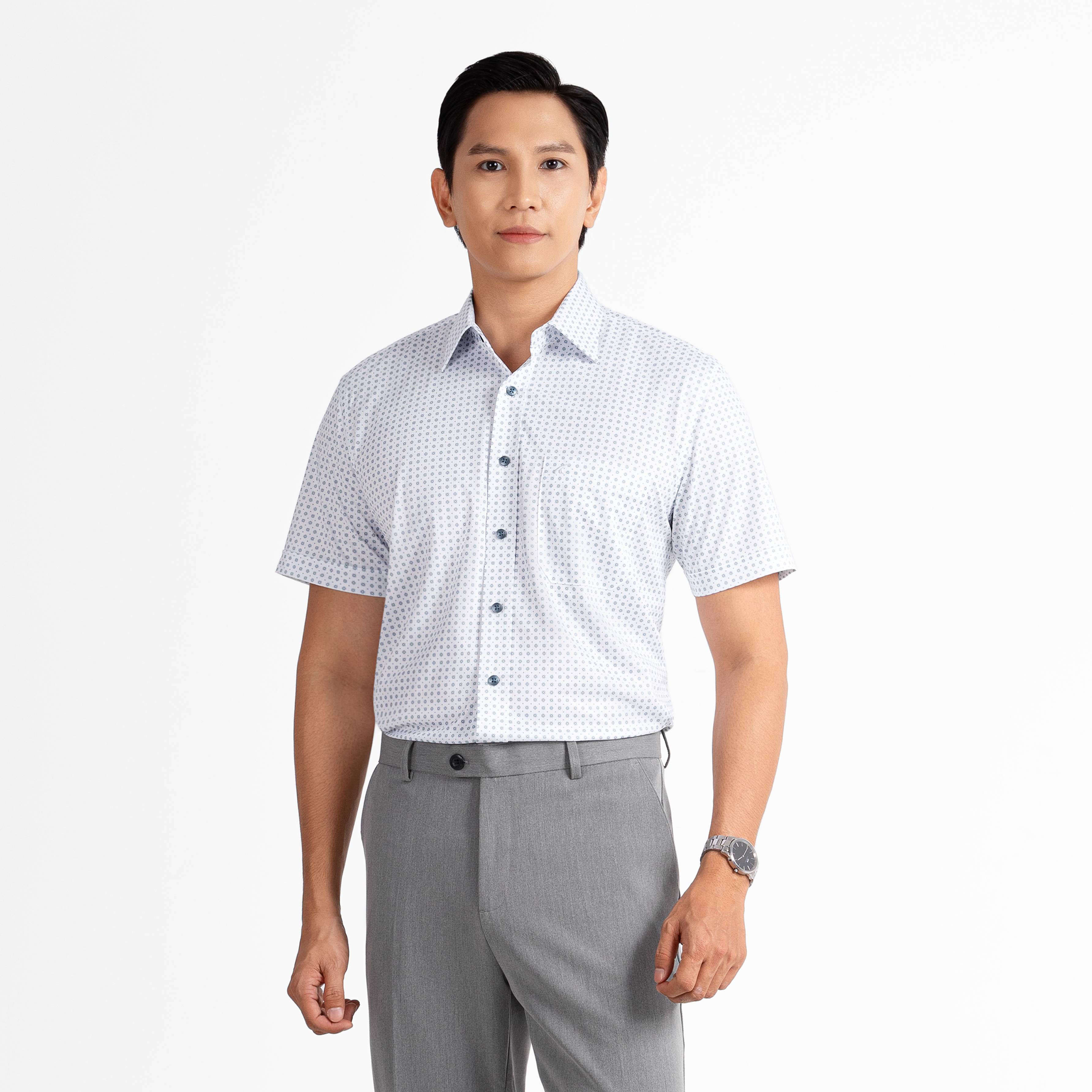 Áo Sơ Mi Nam Hoạ Tiết - Form Classic - Vải Bamboo