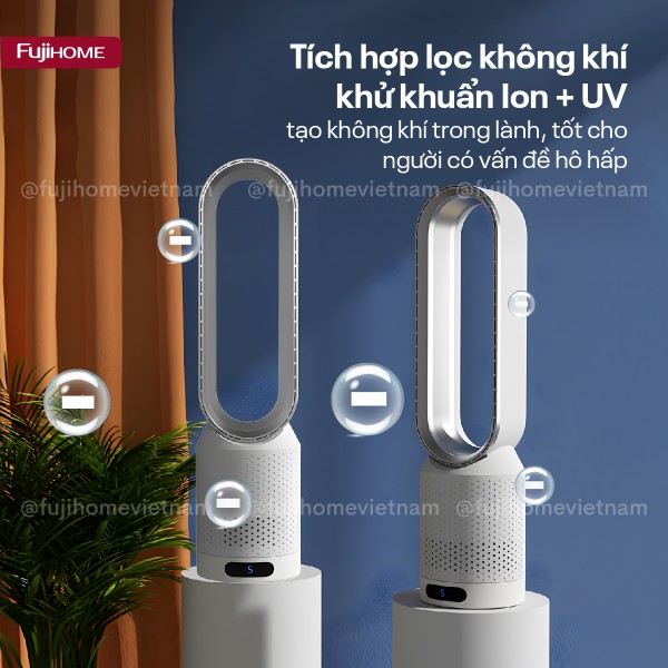 Quạt không cánh mini lọc không khí khử khuẩn Anion + UV Fujihome BF16_thumbnail_2