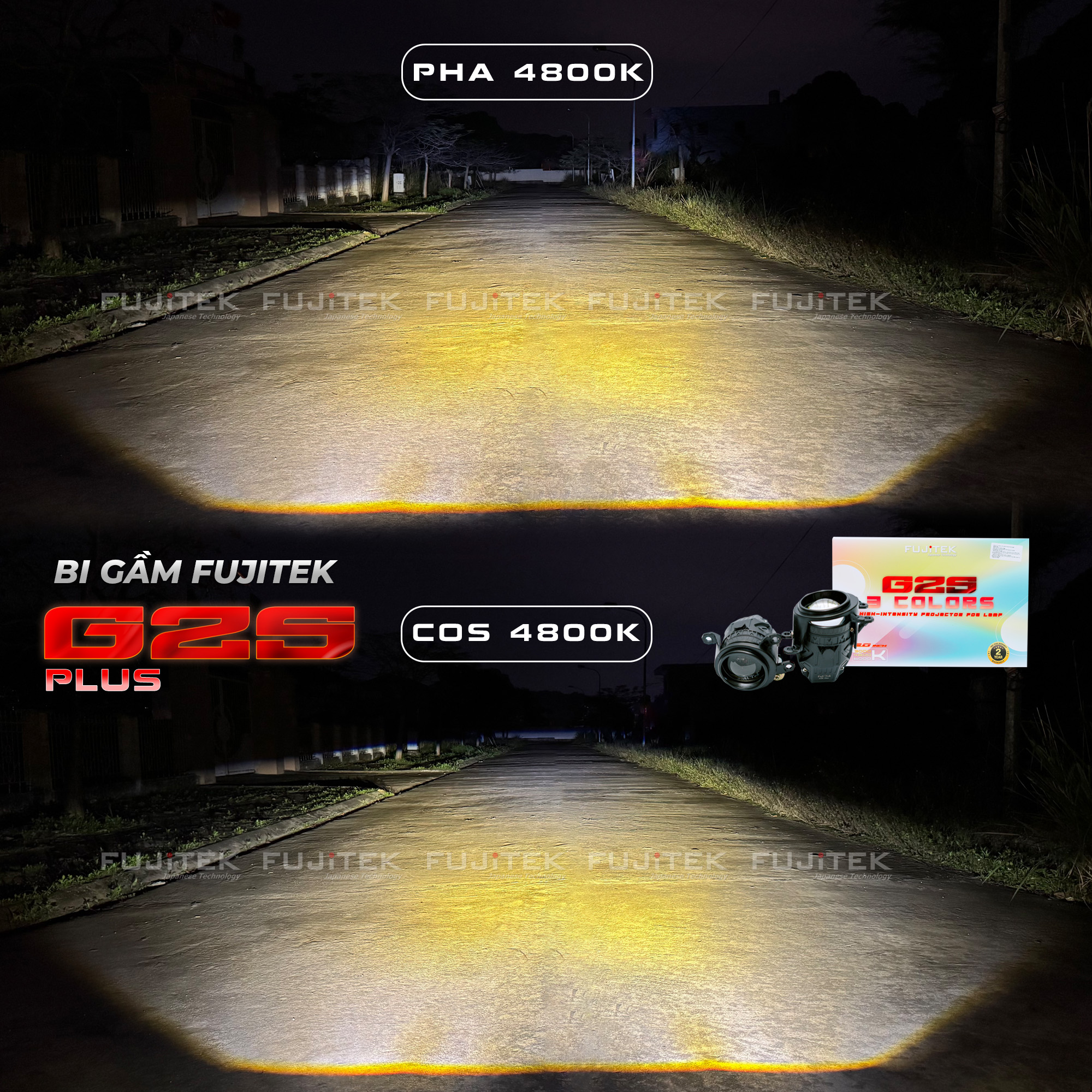 Fujitek G2S Plus Bi gầm Led 2 inch 3 chế độ màu kích cỡ nhỏ _thumbnail_3