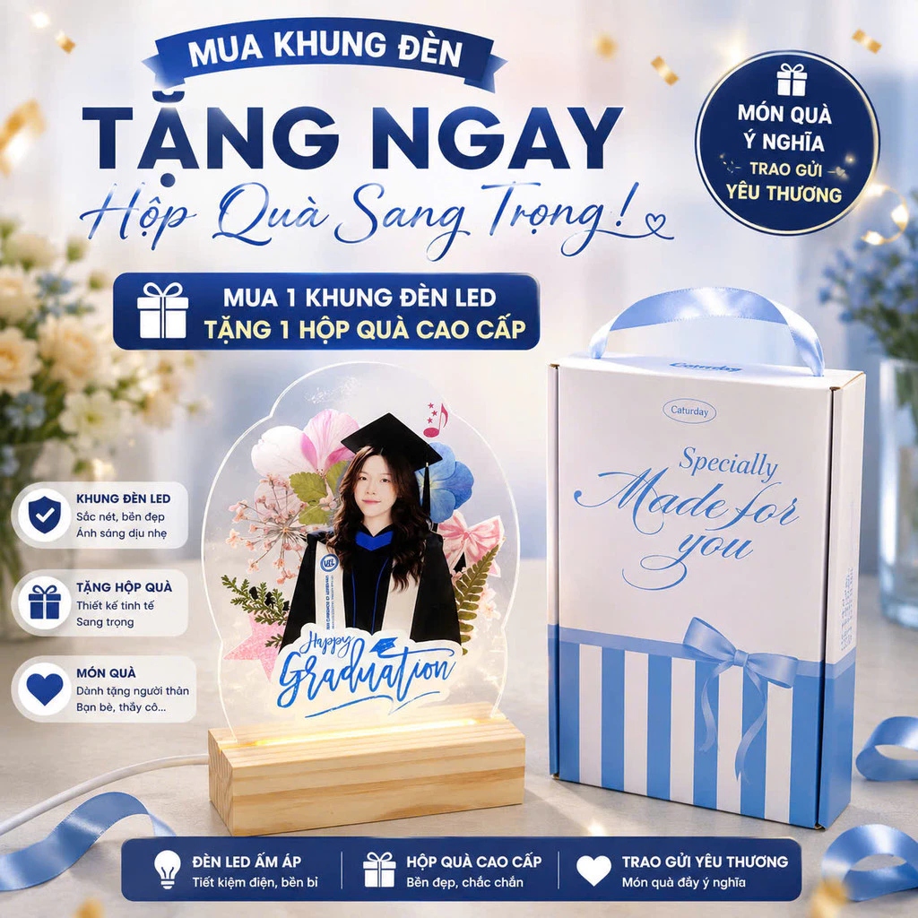 Khung Ảnh Mica Đế Đèn LED - Mẫu hoa mai tết_thumbnail_2