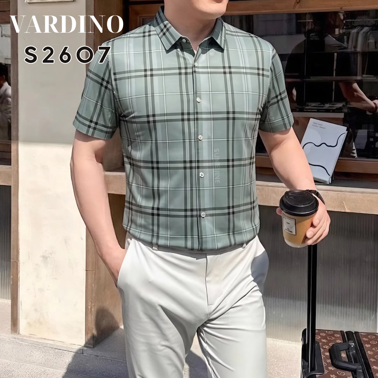 Sơ mi kẻ ngắn tay Vardino S2607