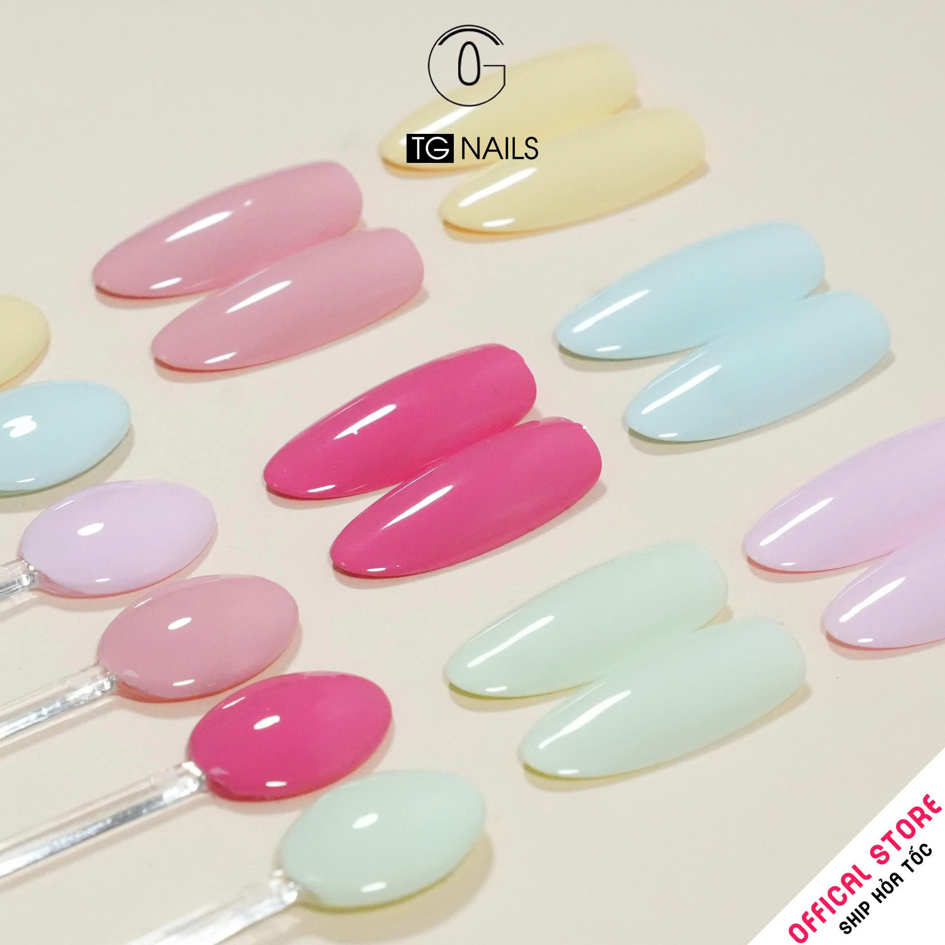 Sơn móng TG Nails gel. Khối lượng tịnh: 10g/ lọ. Nhãn hàng TG nail gel - Com bo Sơn GEL 6 màu Pastel_thumbnail_5