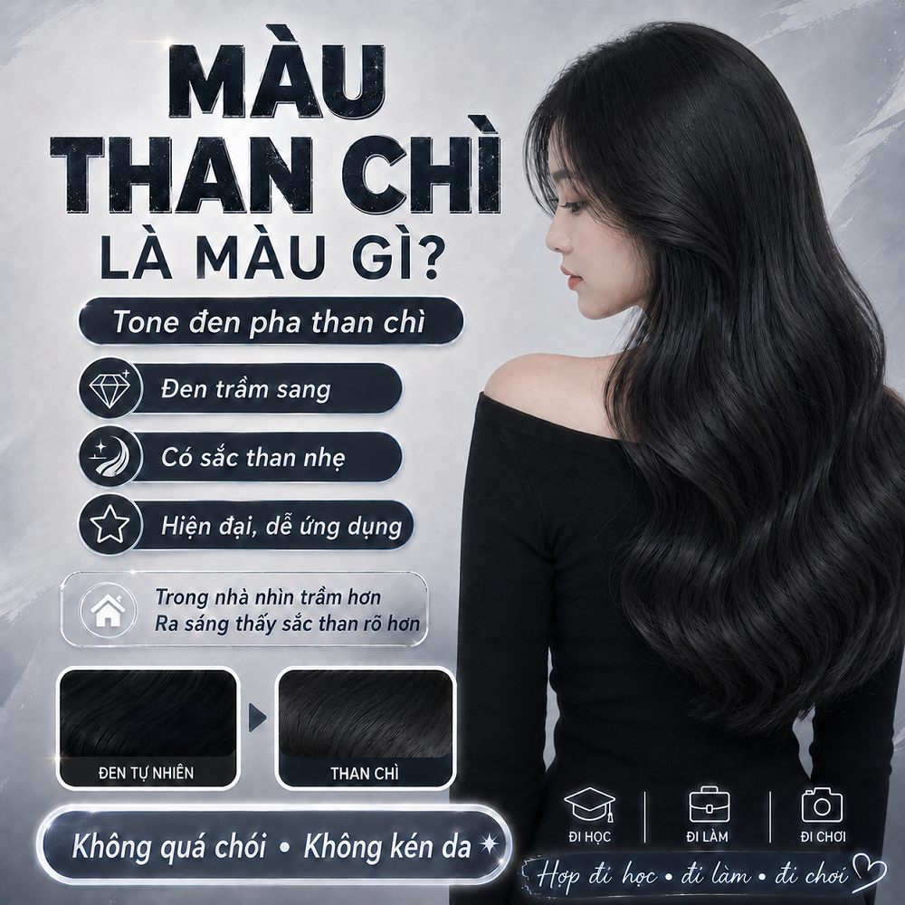 Màu Nhuộm Tóc Màu Than Chì Không Cần Tẩy Lên Từ Nền Đen Tự Nhiên, Tự Nhuộm Tại Nhà (Kèm Oxy Trợ Nhuộm)_thumbnail_2