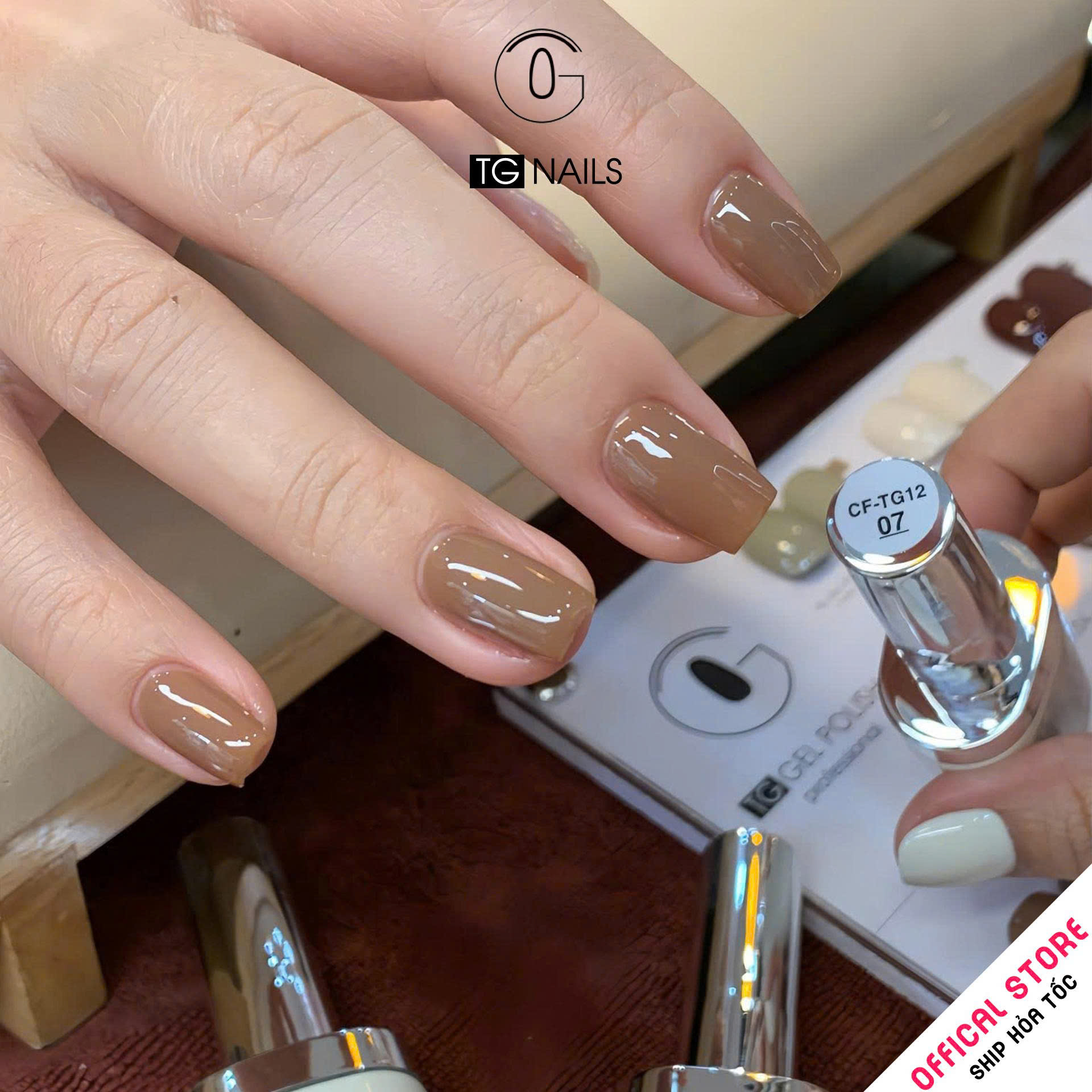 Sơn móng TG Nails gel. Khối lượng tịnh: 10g/ lọ. Nhãn hàng TG nail gel - Combo 12 màu Nâu CAFE_thumbnail_8