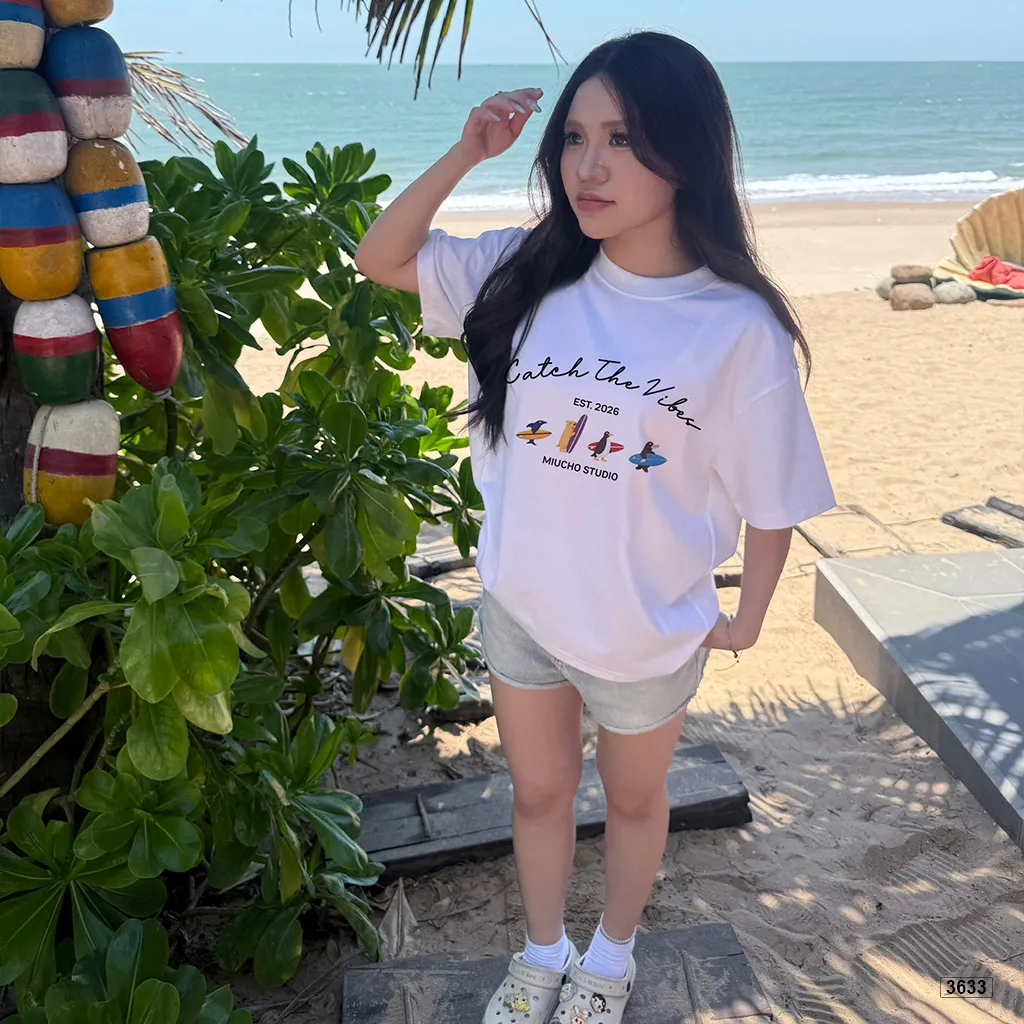 Áo thun unisex form boxy Catch the vibes Miucho 3633_thumbnail_4